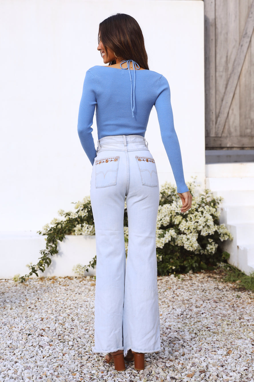 Pantomime Knit Top Blue-Seaa Fashion