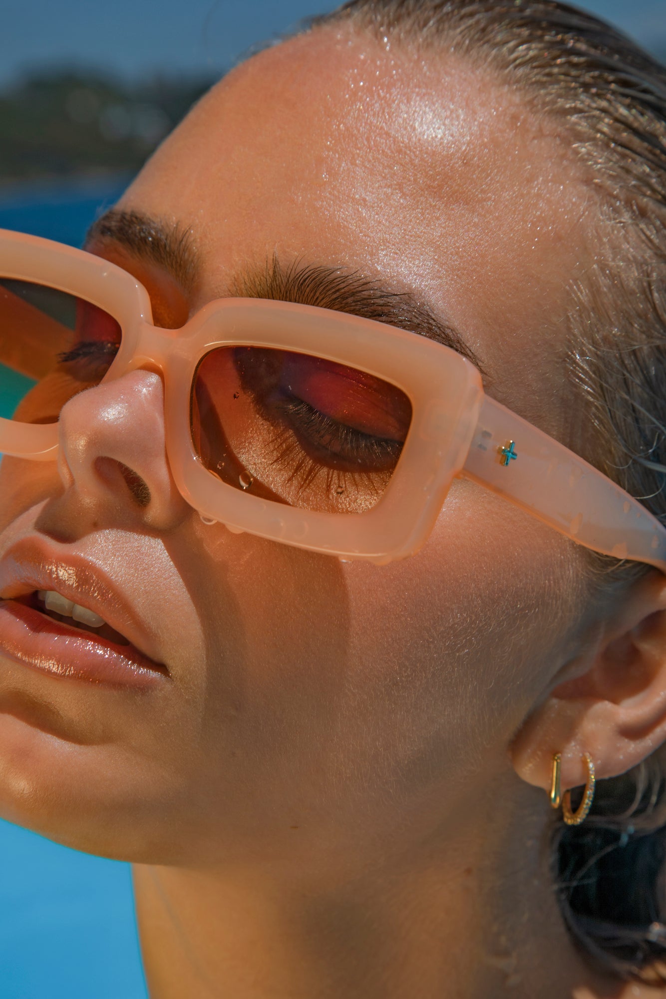 PETA + JAIN Blurred Sunglasses Peach Brown-Seaa Fashion