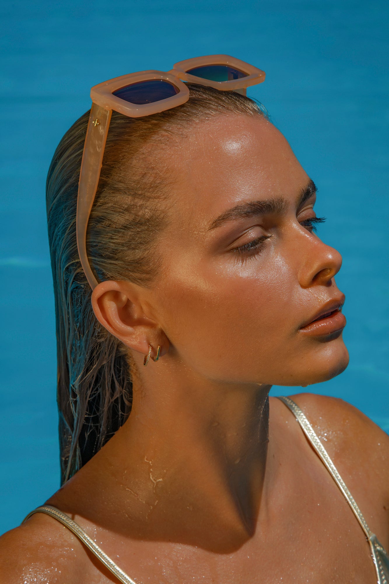 PETA + JAIN Blurred Sunglasses Peach Brown-Seaa Fashion