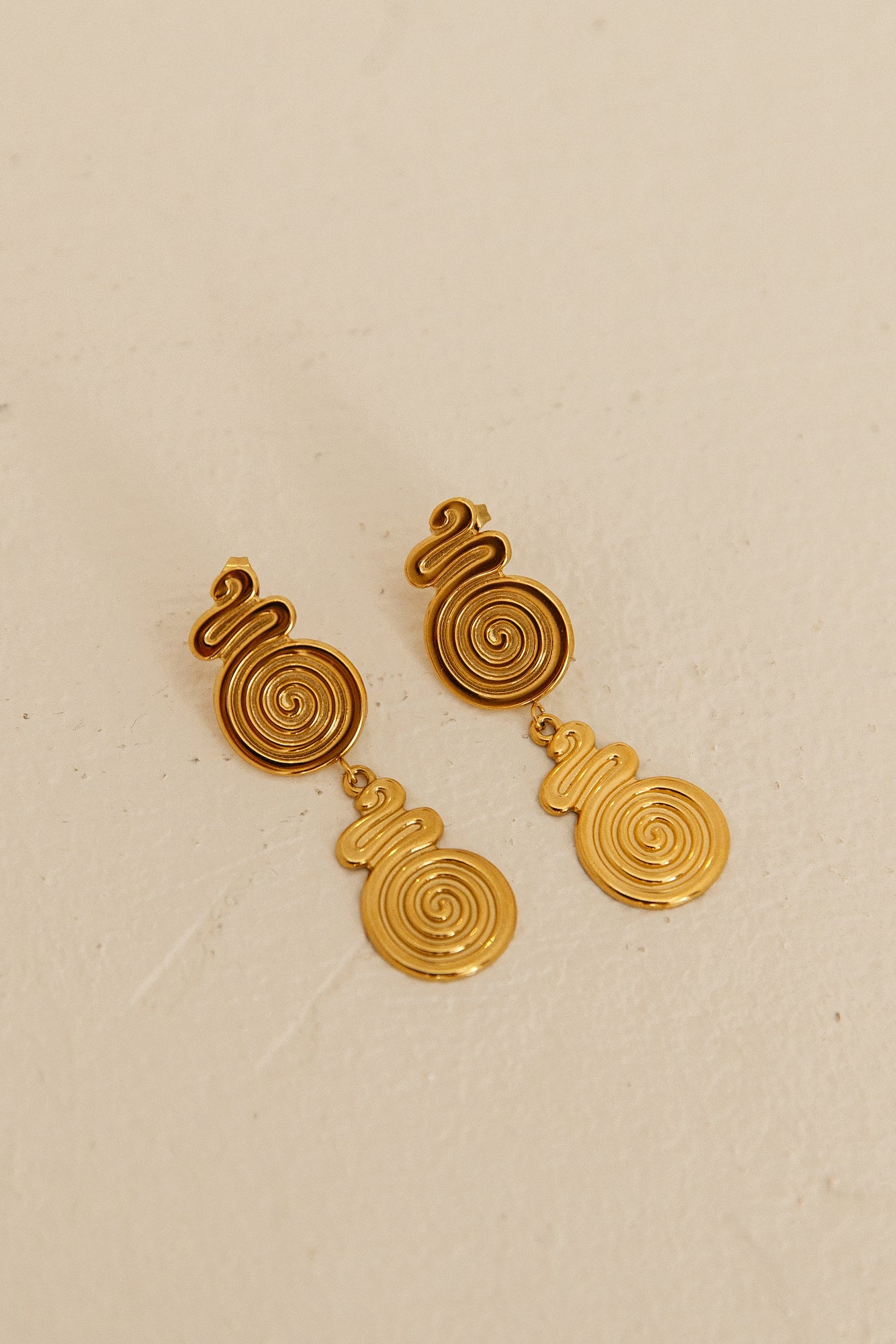 18K Gold Plated Around The World Earrings Gold-Seaa Fashion