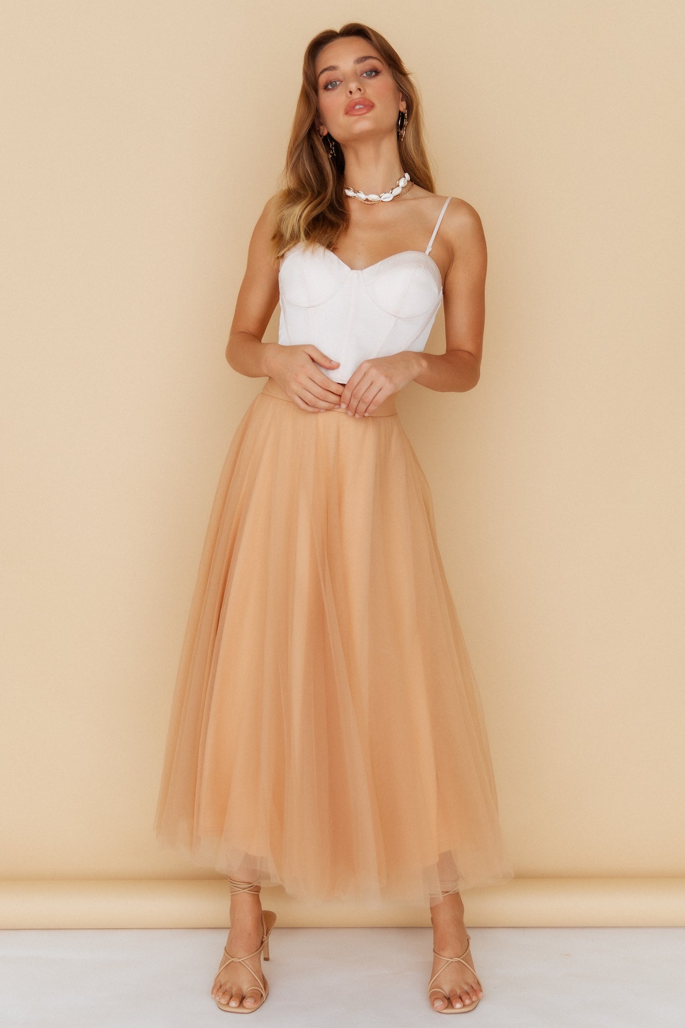 Villarreal Maxi Skirt Tan-Seaa Fashion