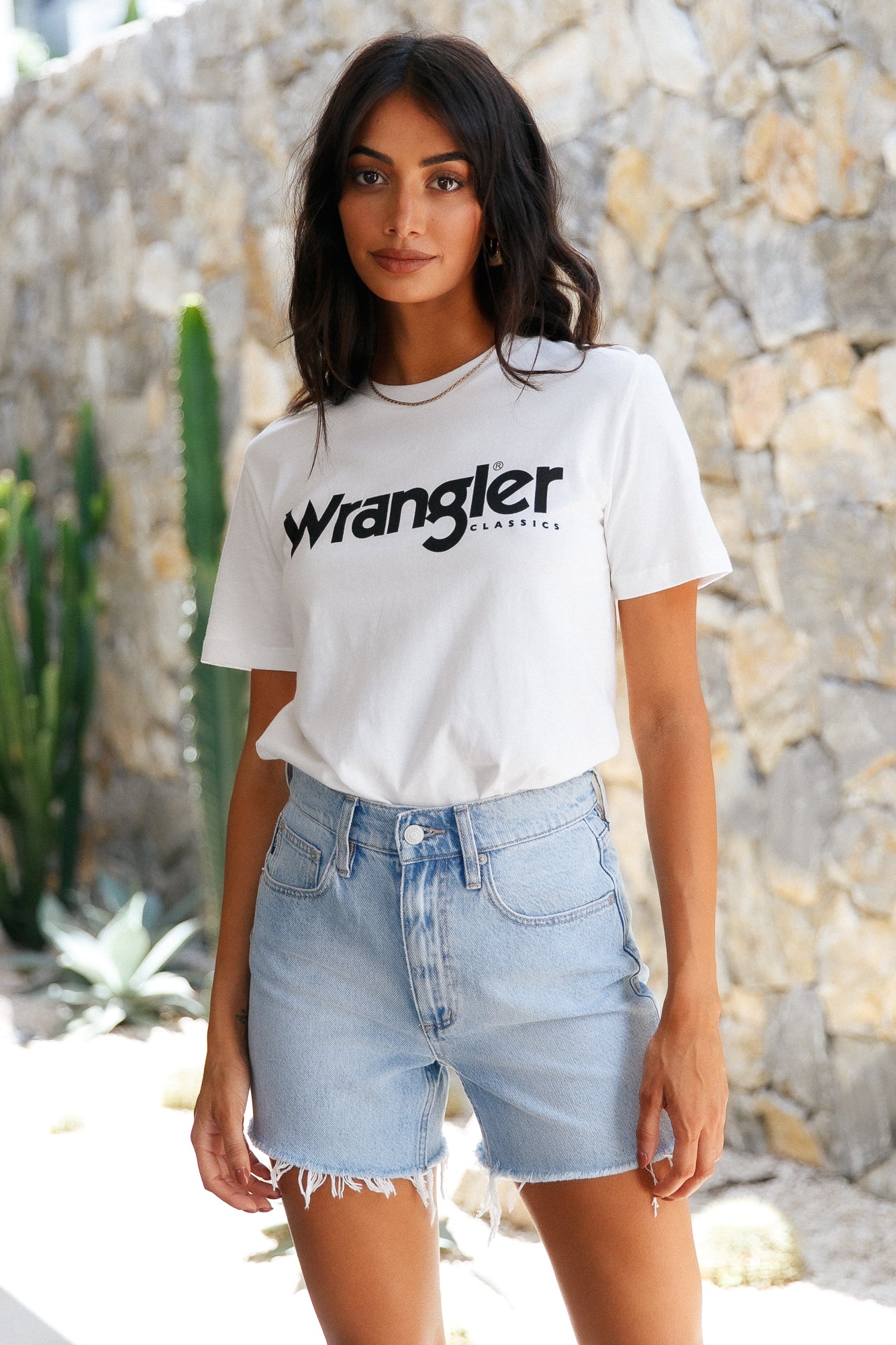 WRANGLER Classic Logo Tee White-Seaa Fashion