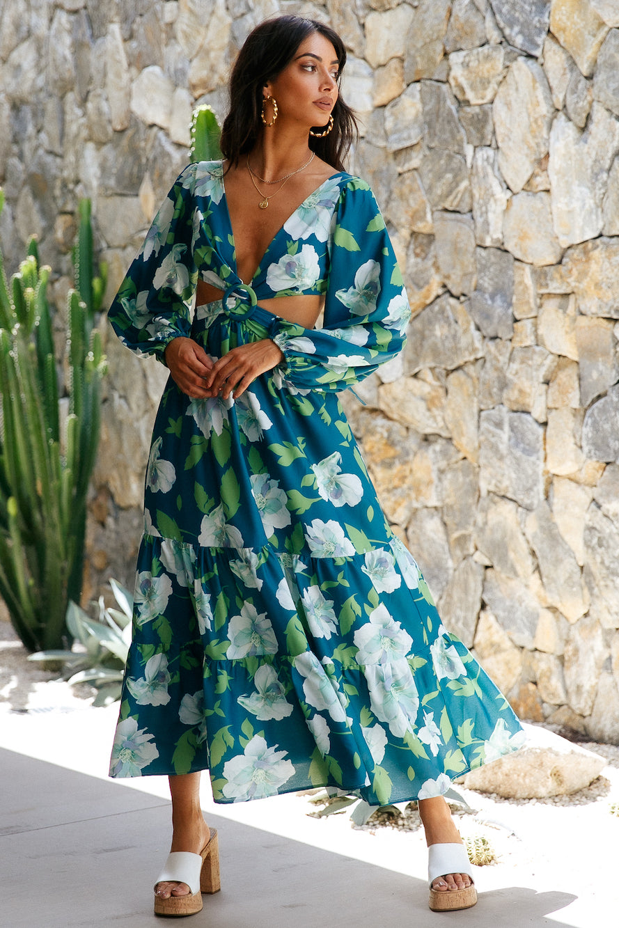 Lily Monet Maxi Dress Blue-Seaa Fashion