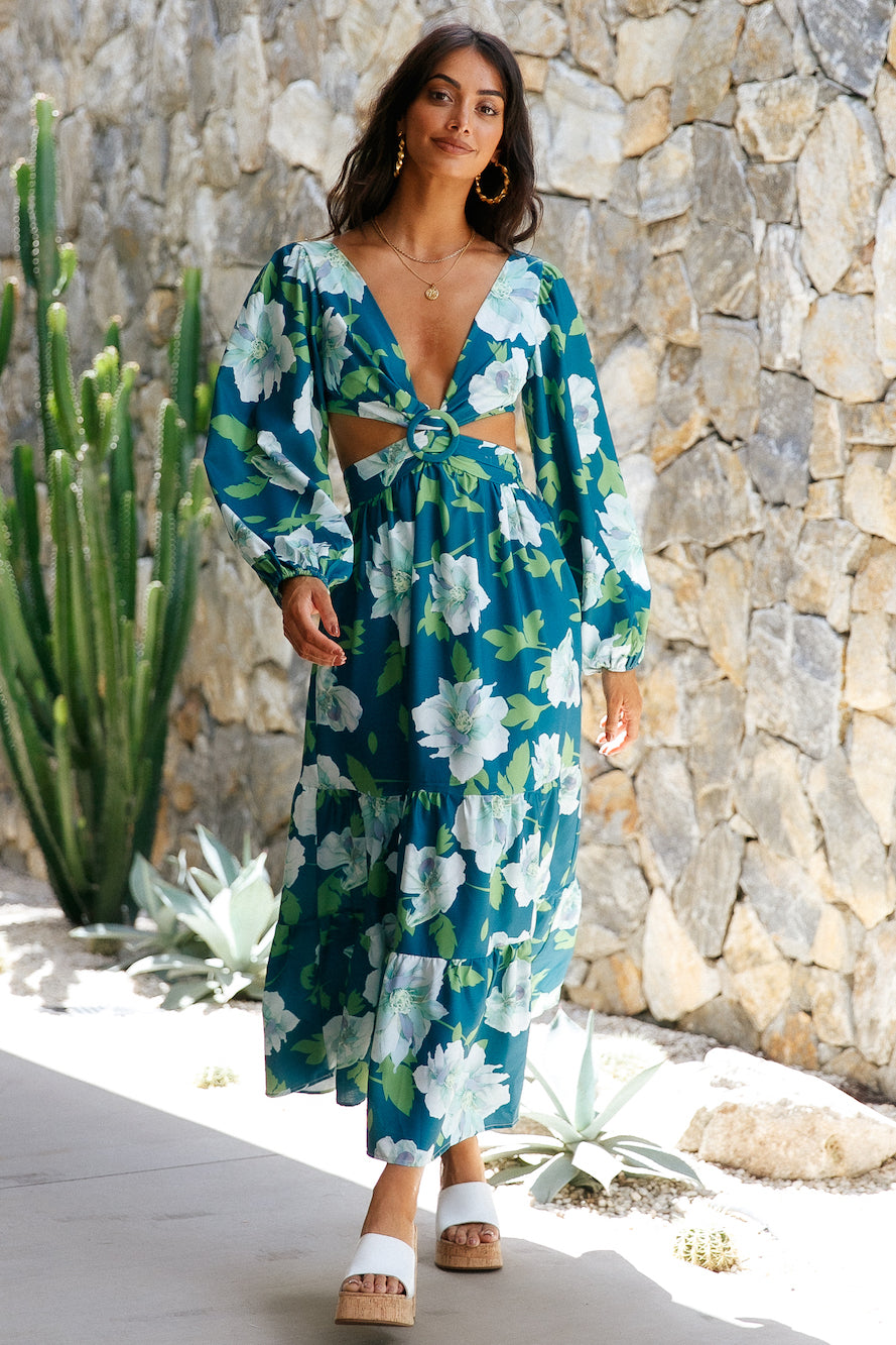 Lily Monet Maxi Dress Blue-Seaa Fashion