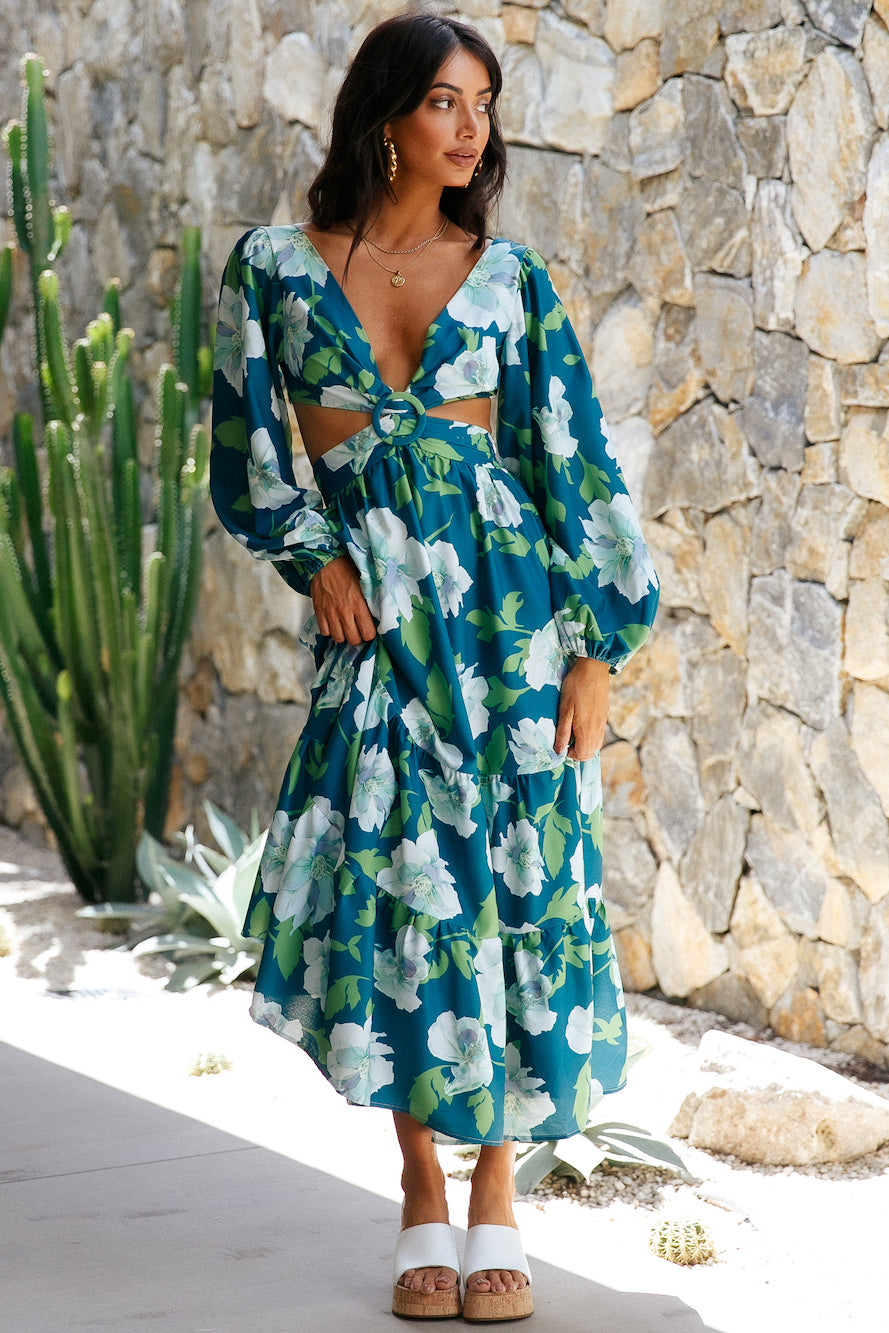 Lily Monet Maxi Dress Blue-Seaa Fashion