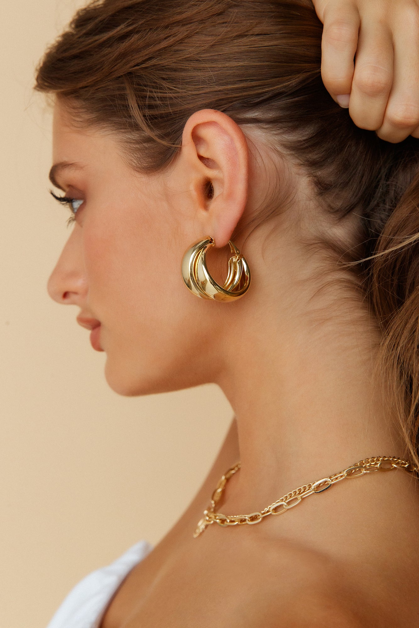 Together Forever Earrings Gold-Seaa Fashion