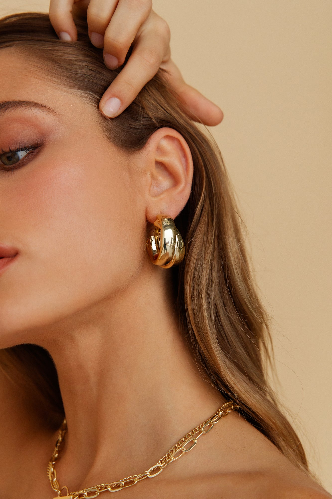 Together Forever Earrings Gold-Seaa Fashion