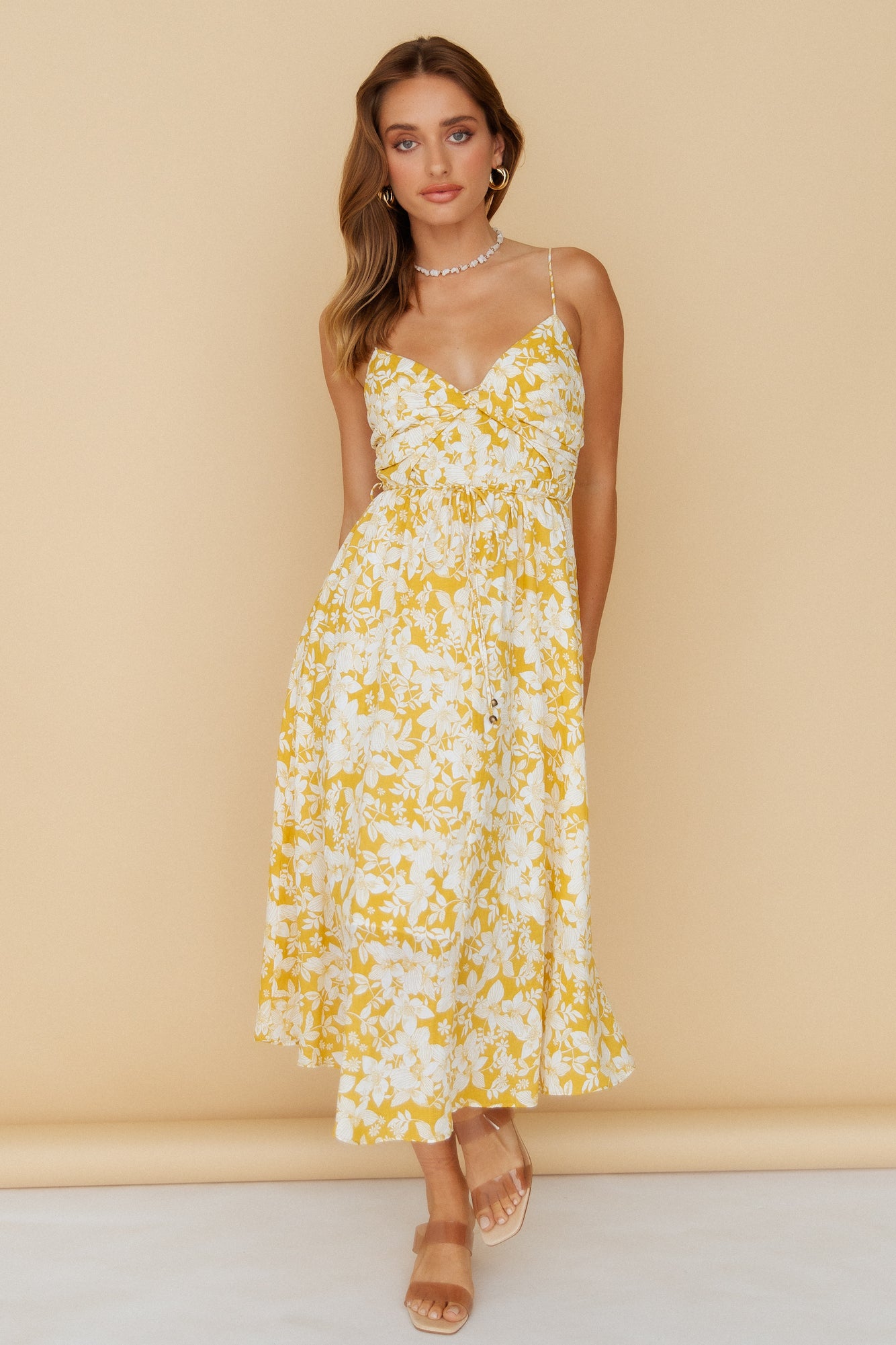 Knowing It All Midi Dress Mustard-Seaa Fashion
