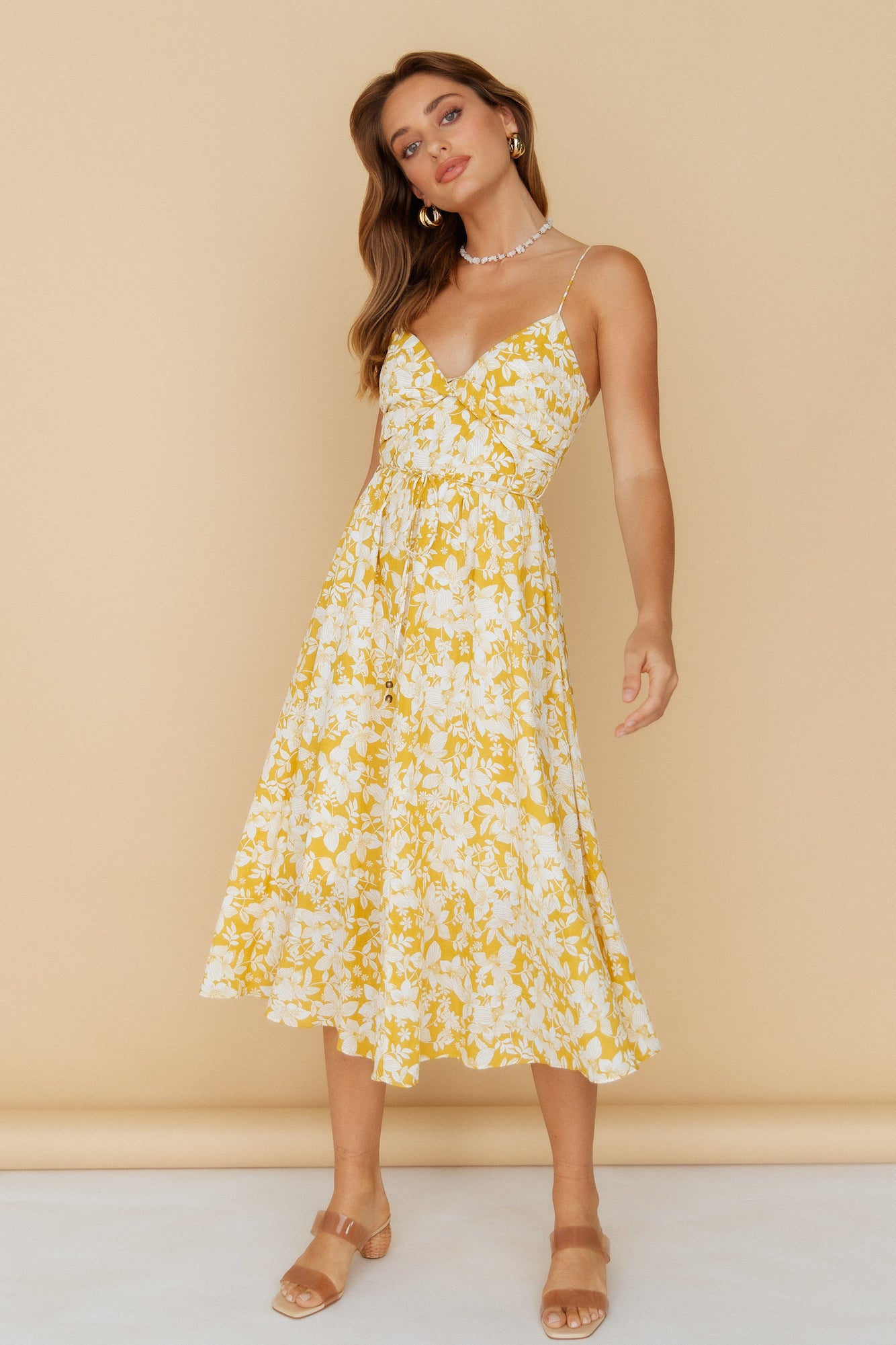 Knowing It All Midi Dress Mustard-Seaa Fashion