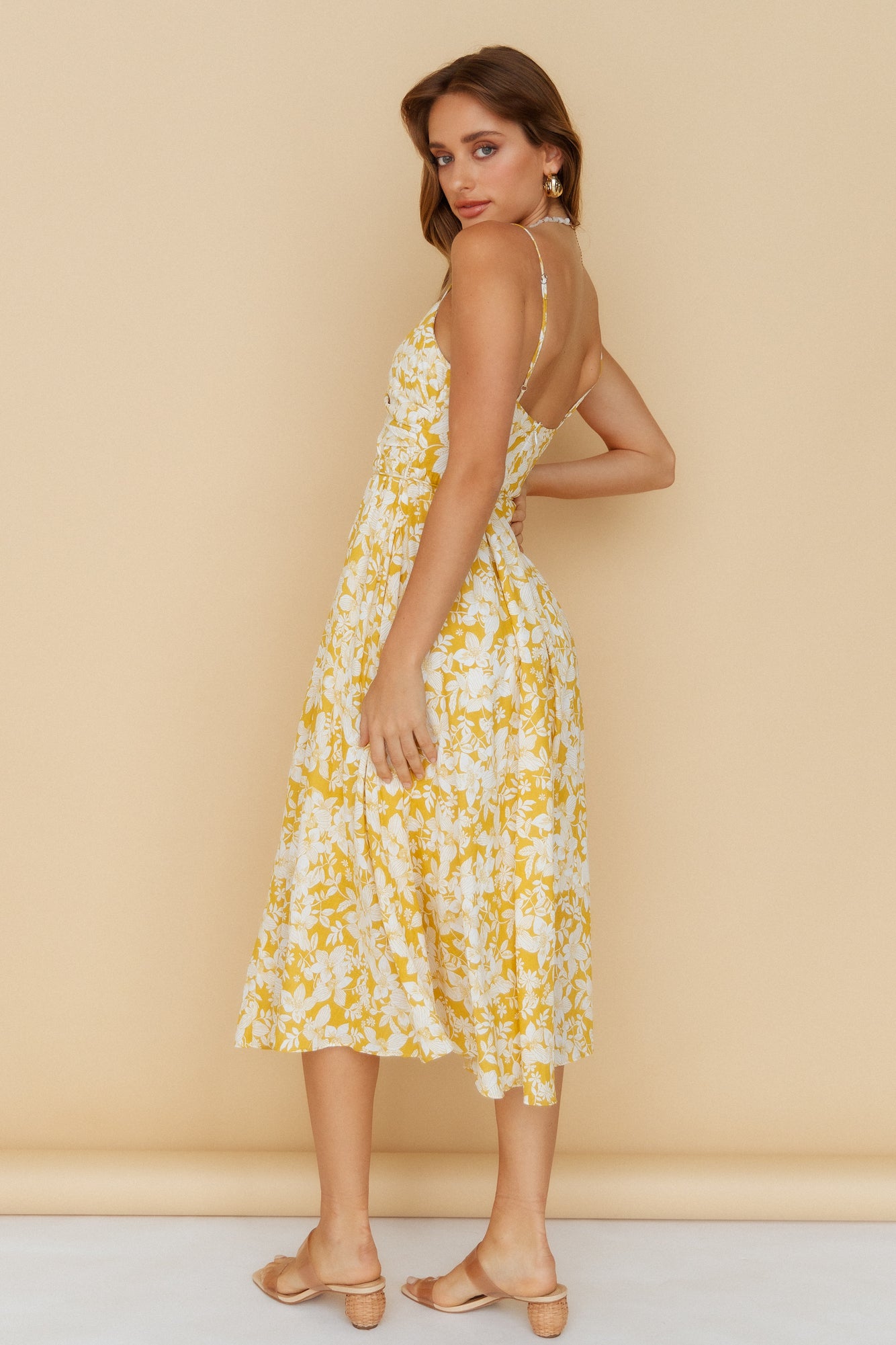 Knowing It All Midi Dress Mustard-Seaa Fashion