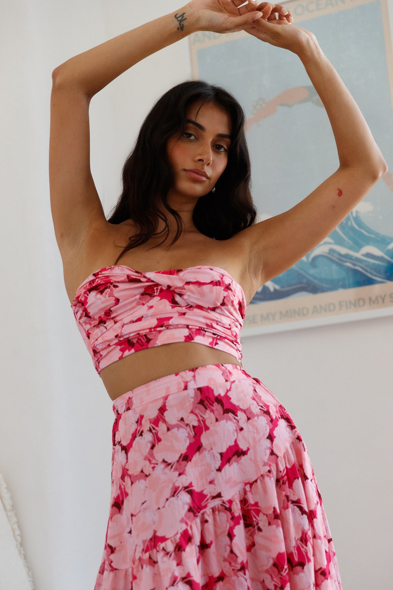 Horizon Waves Crop Top Pink-Seaa Fashion