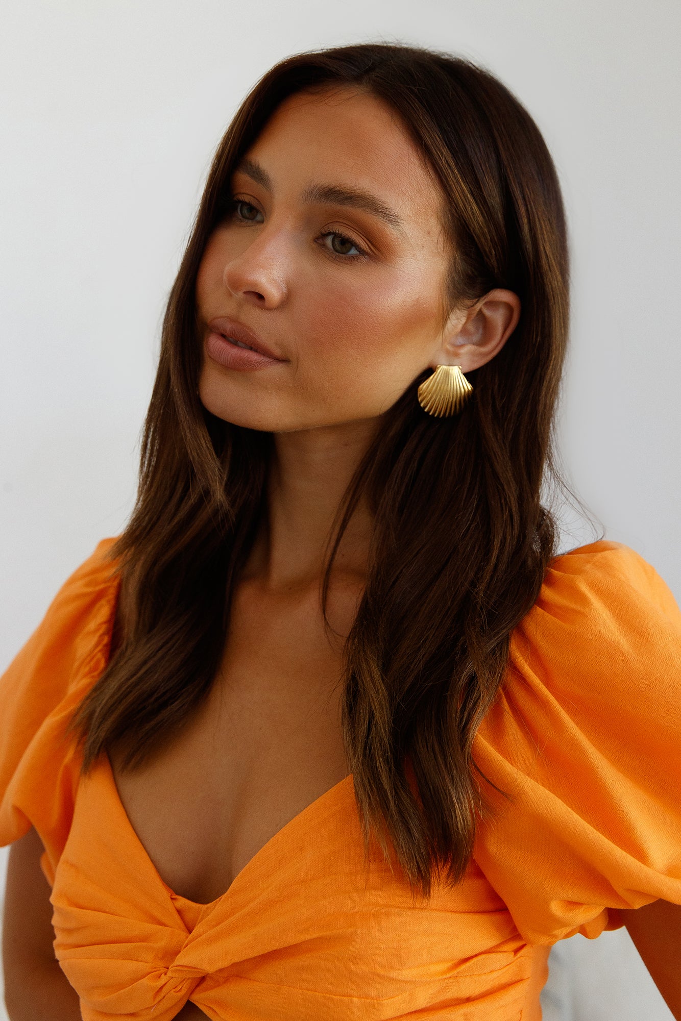 18k Gold Plated Washed Up Earrings Gold-Seaa Fashion