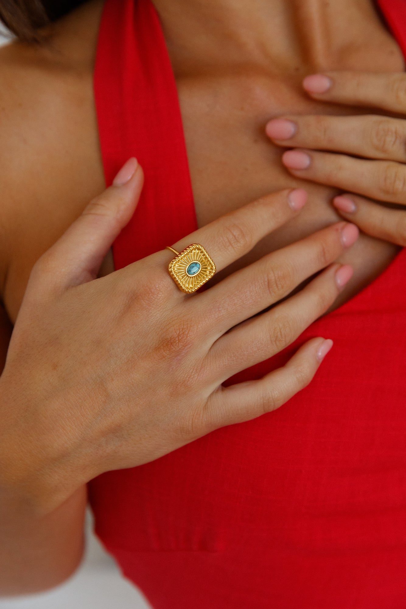 18k Gold Plated Secret Gems Ring Gold-Seaa Fashion