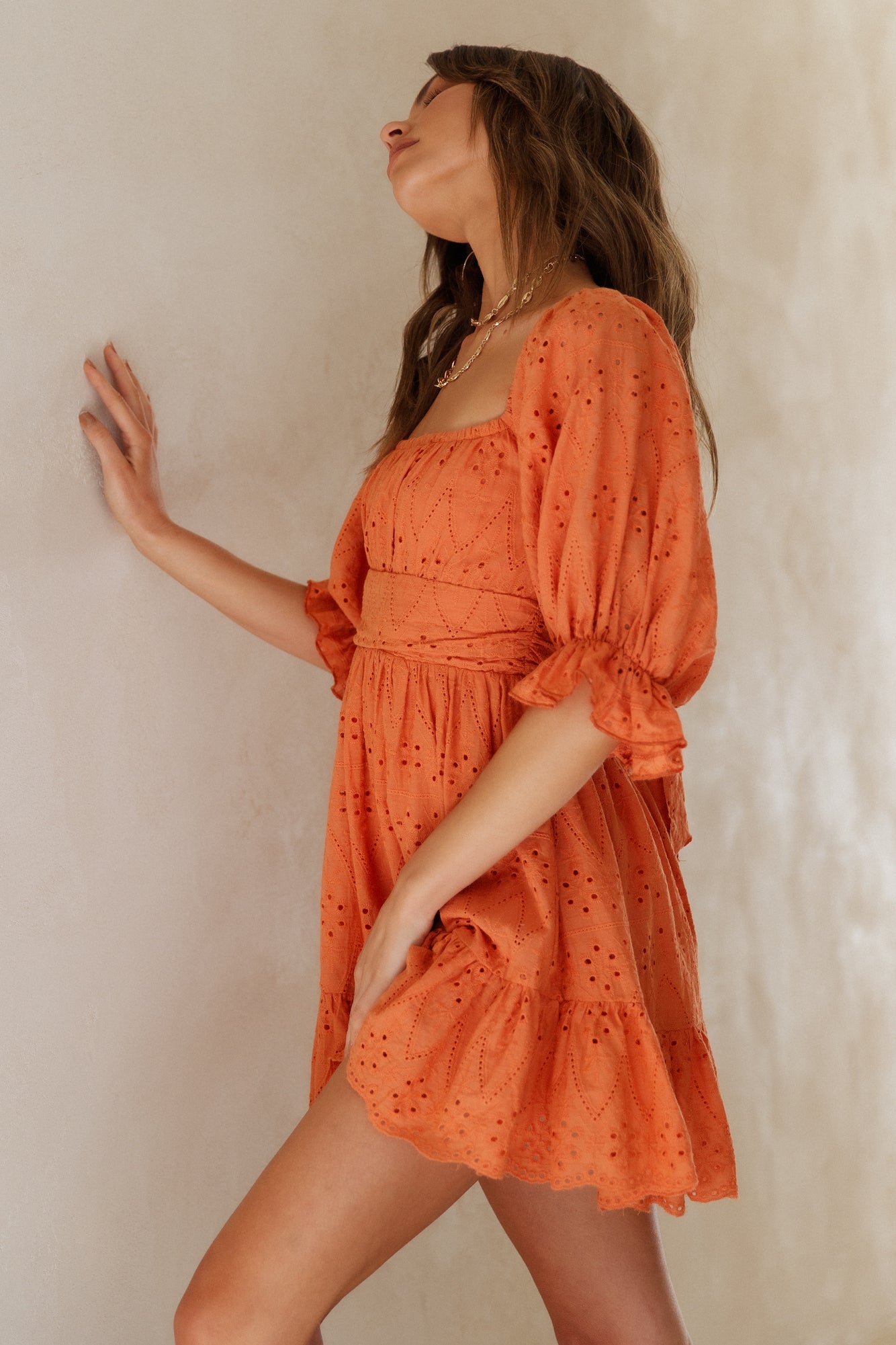 Circling Round Dress Orange-Seaa Fashion