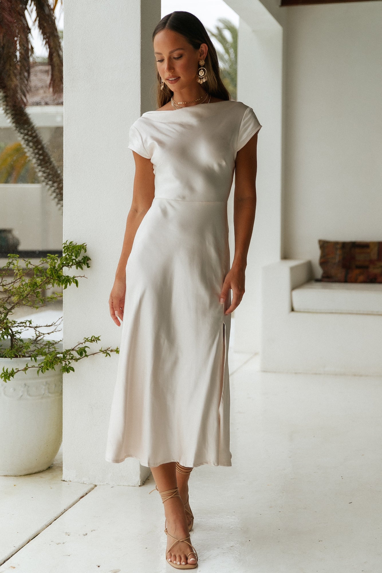 One Last Song Maxi Dress Champagne-Seaa Fashion