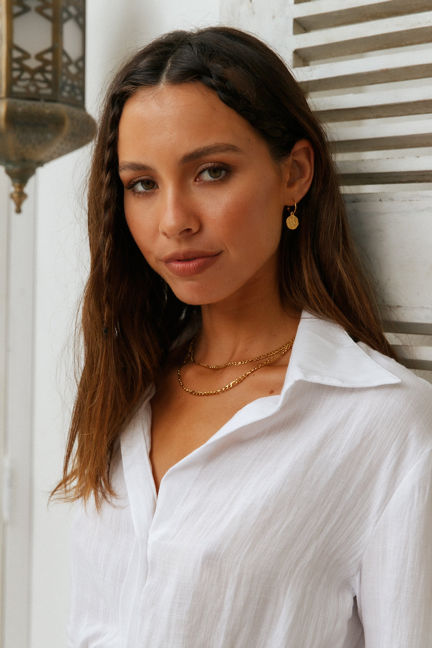 18k Gold Plated Te Amo Earrings Gold-Seaa Fashion