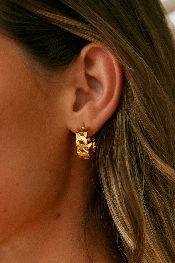 18k Gold Plated Rose Tinted World Earrings Gold-Seaa Fashion