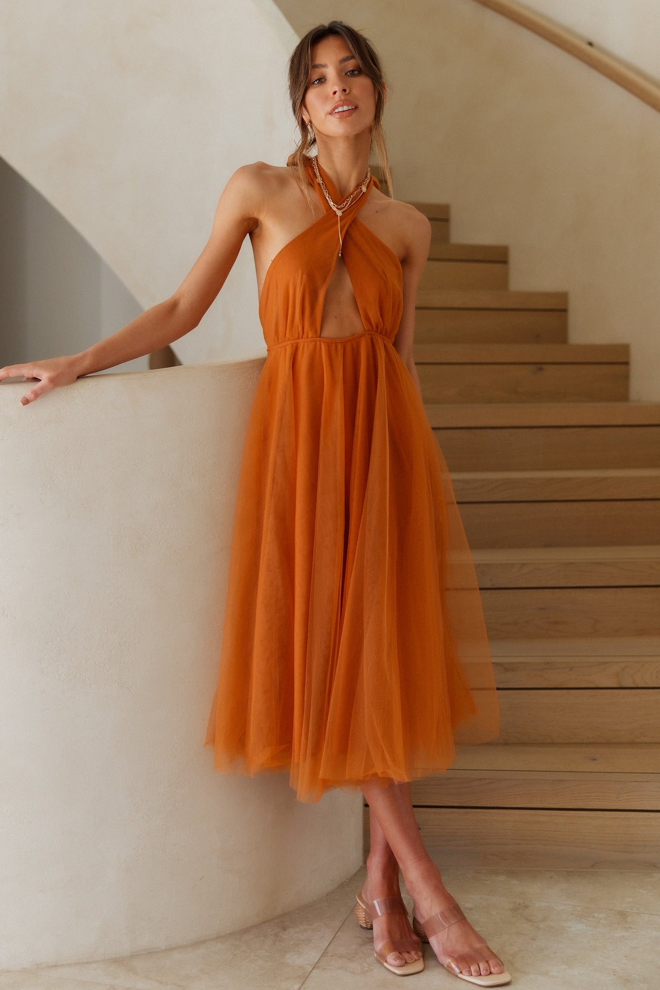 Warm Welcomes Maxi Dress Tan-Seaa Fashion