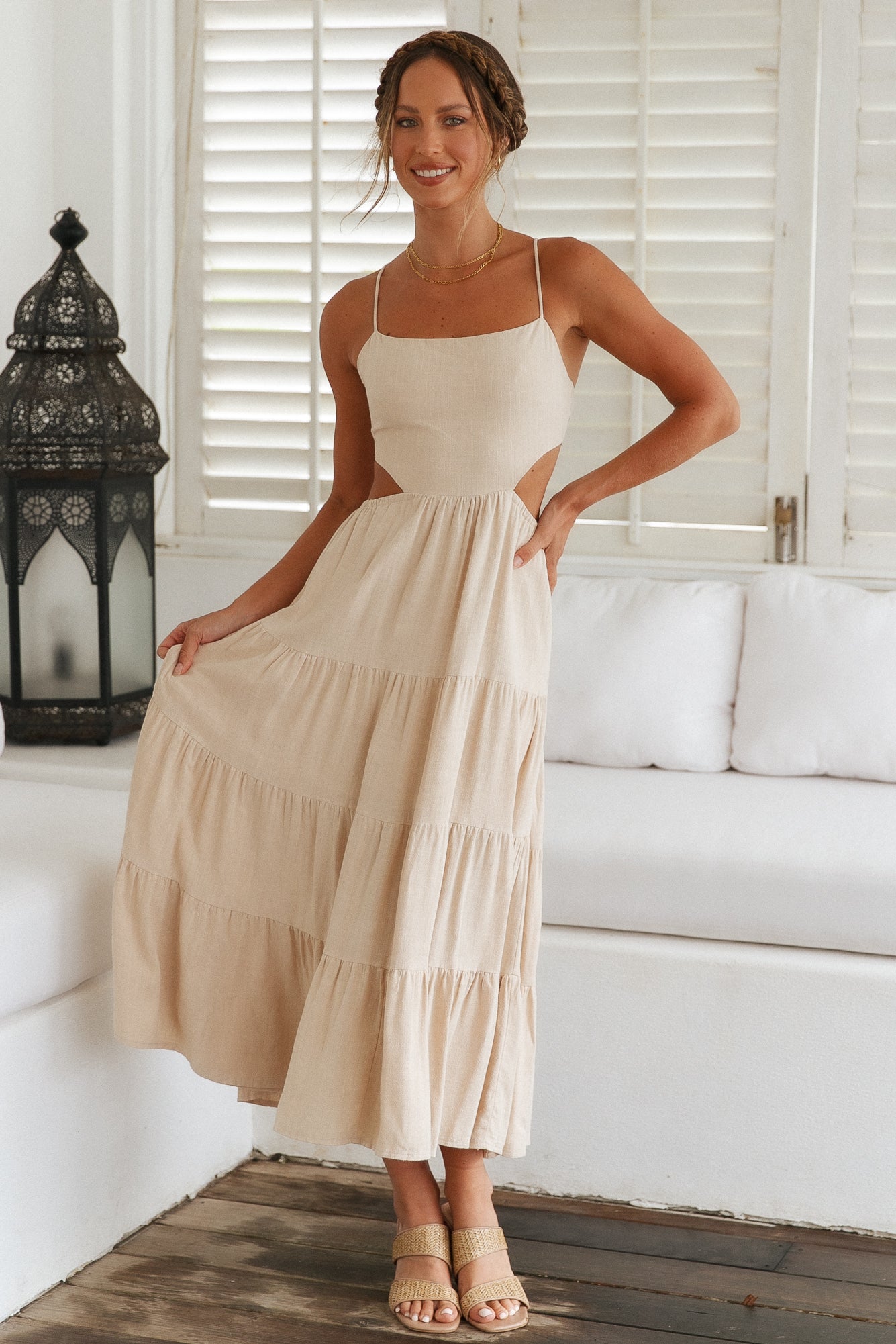 Got The Sun Maxi Dress Beige-Seaa Fashion