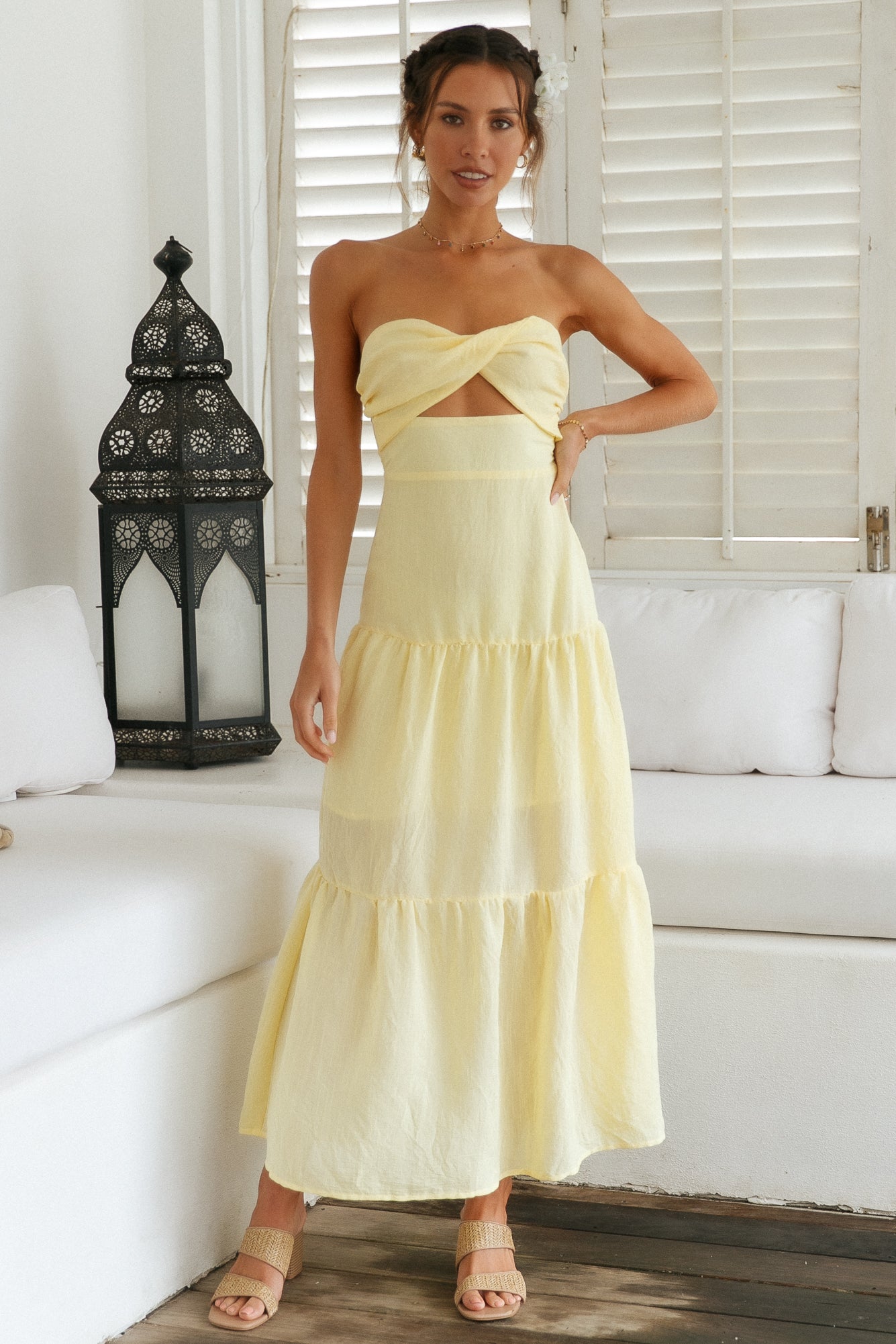 Free Falling Maxi Dress Yellow-Seaa Fashion
