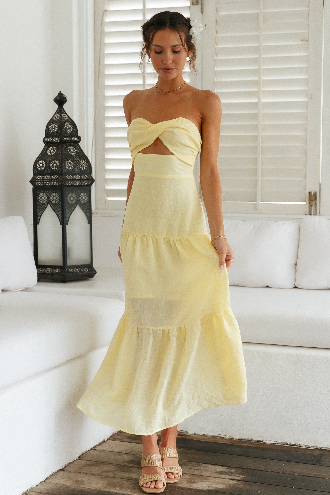 Free Falling Maxi Dress Yellow-Seaa Fashion
