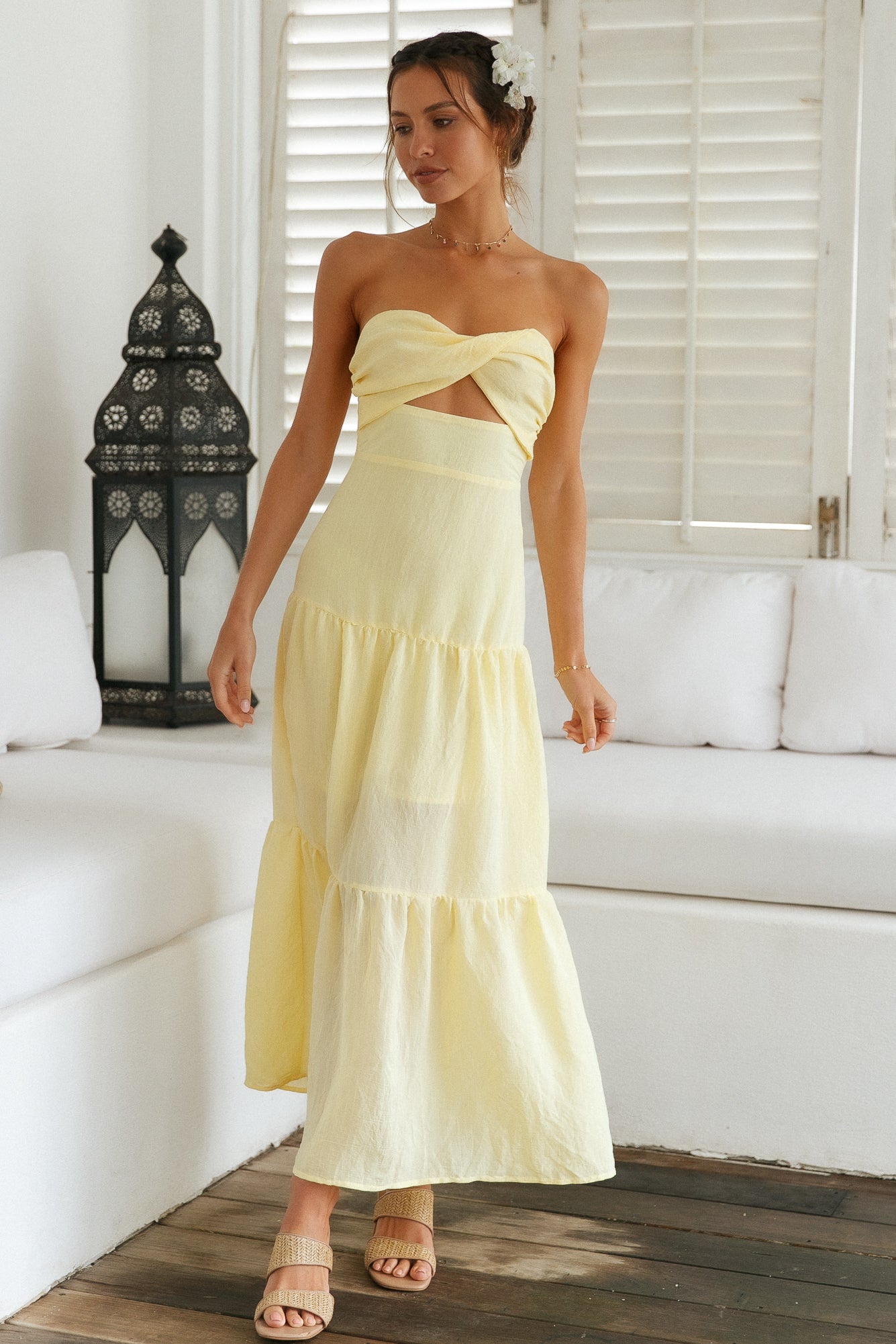 Free Falling Maxi Dress Yellow-Seaa Fashion