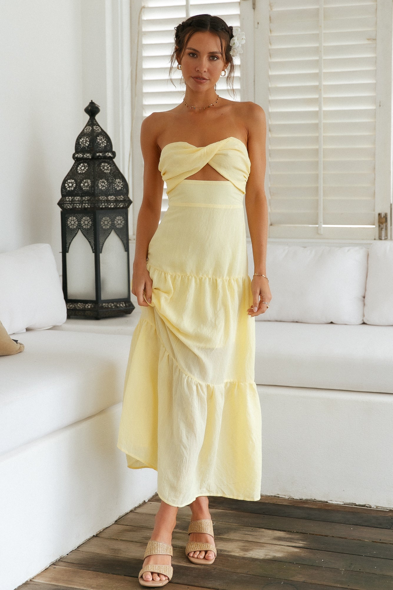 Free Falling Maxi Dress Yellow-Seaa Fashion