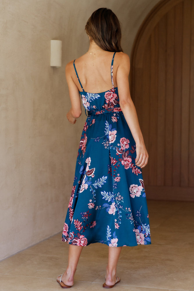 With The Flow Maxi Dress Teal-Seaa Fashion