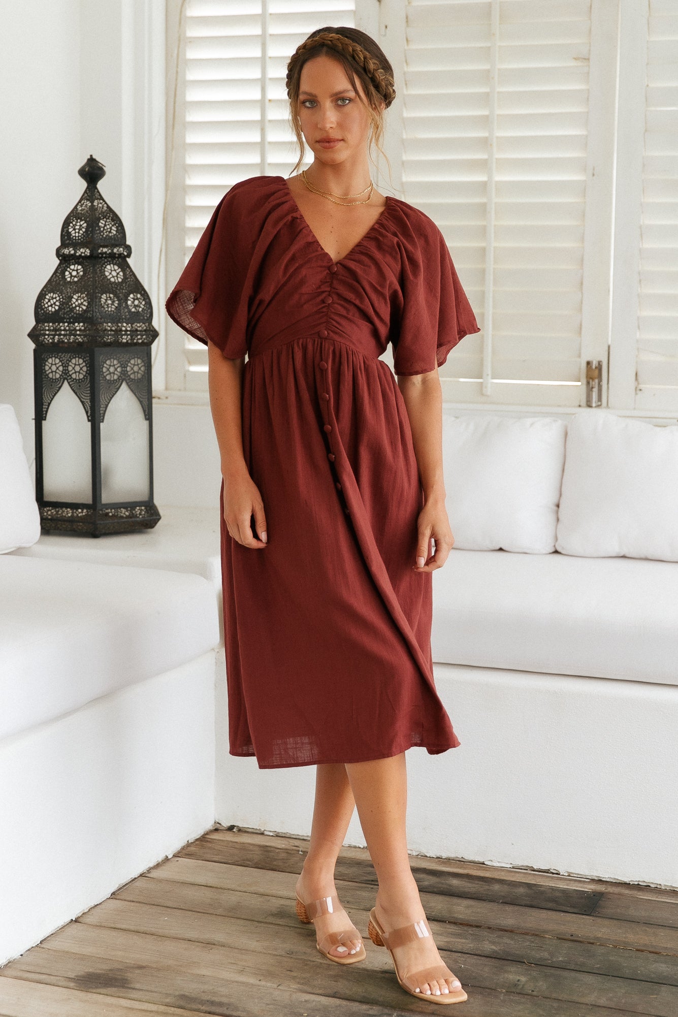 Summertime Lover Maxi Dress Brown-Seaa Fashion