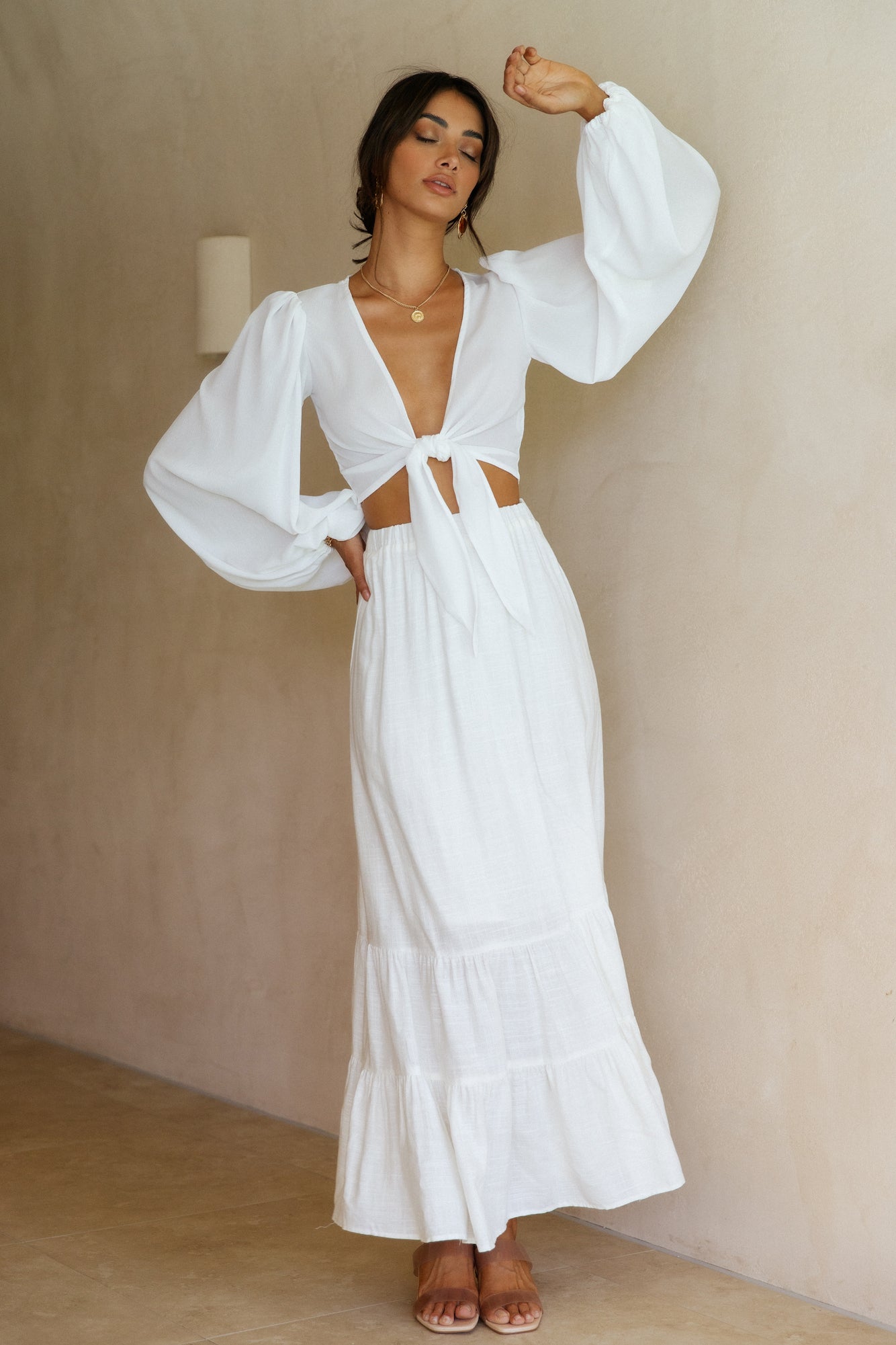 Cloudless Skies Crop Top White-Seaa Fashion