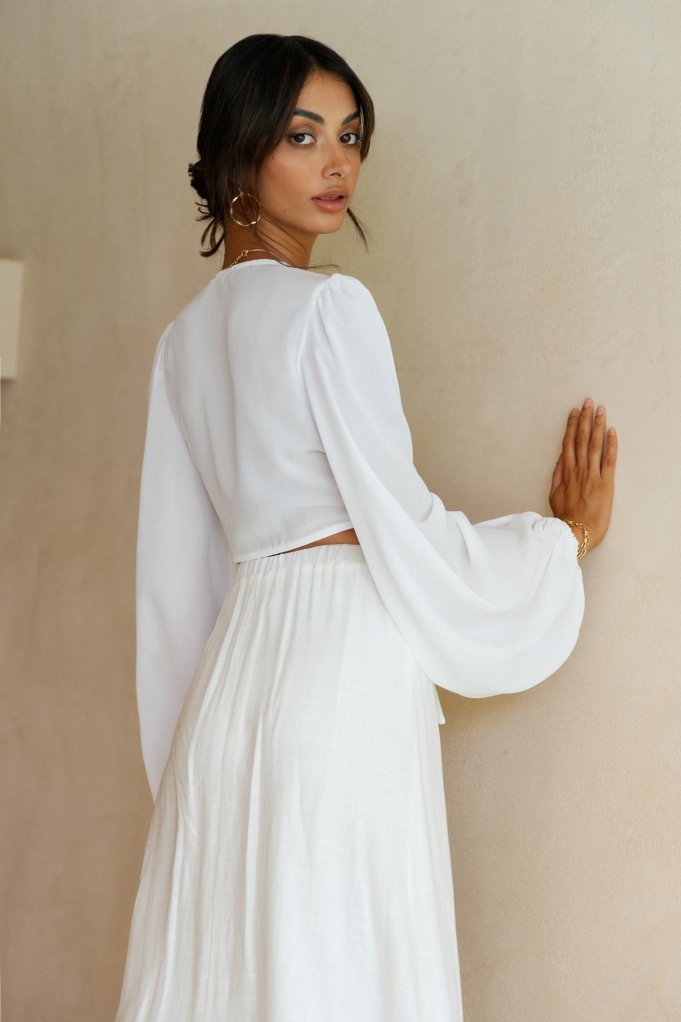 Cloudless Skies Crop Top White-Seaa Fashion