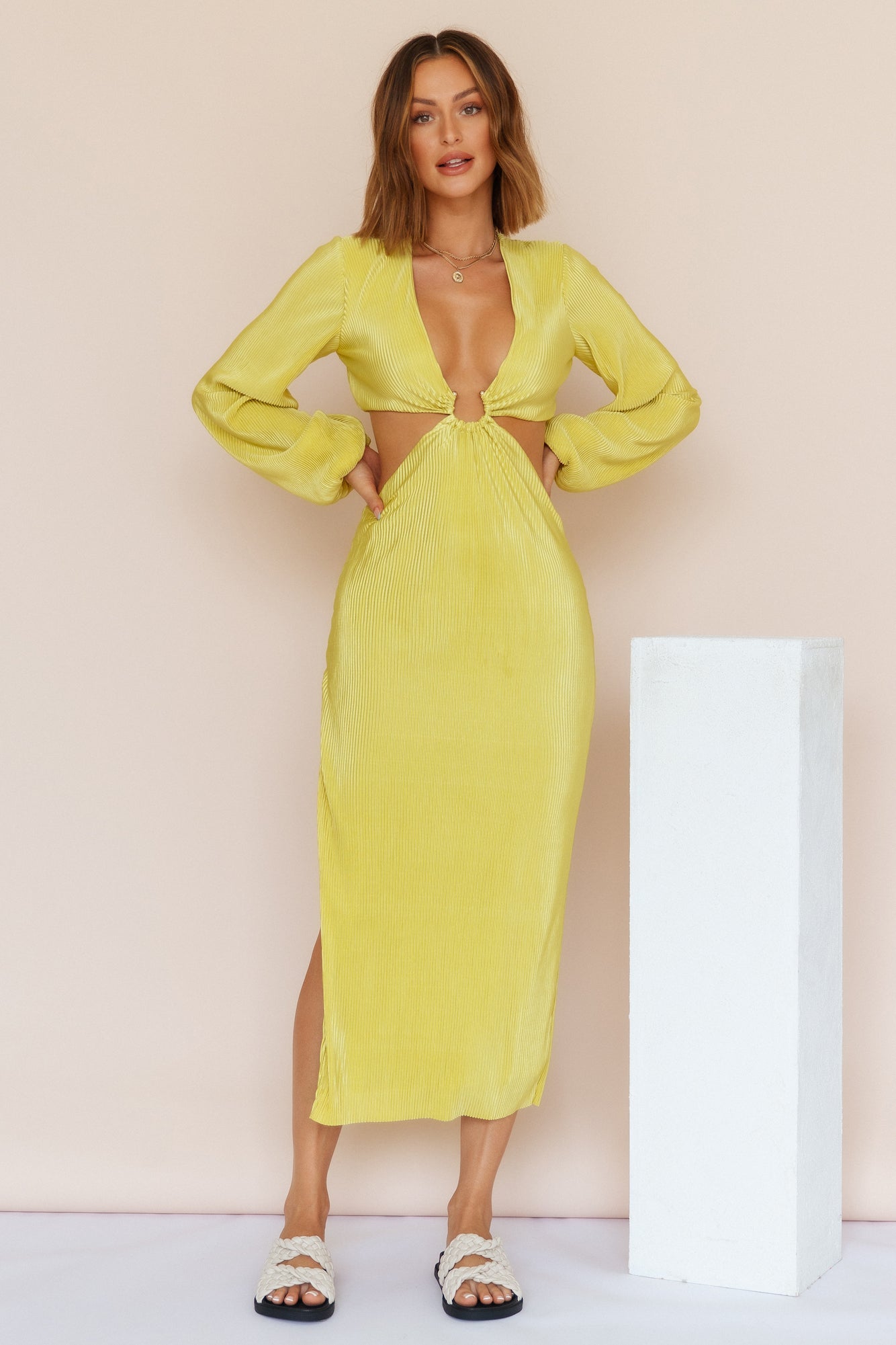 RUNAWAY THE LABEL Freja Midi Dress Citrus-Seaa Fashion