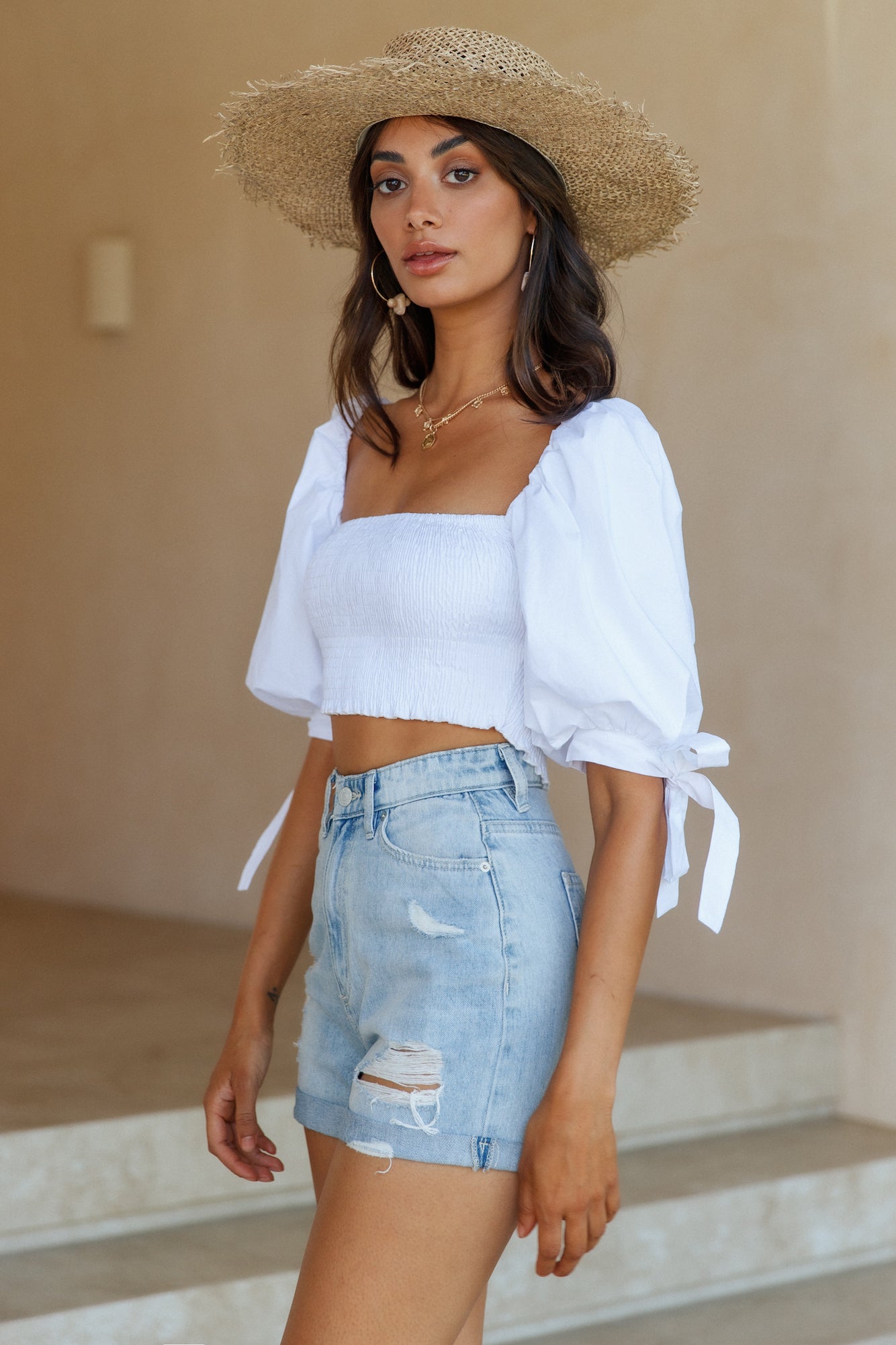 HELLO MOLLY My Love Letter Crop White-Seaa Fashion