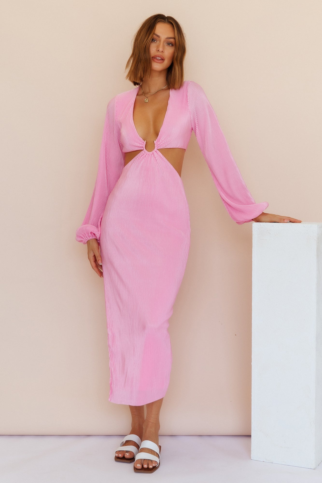 RUNAWAY THE LABEL Freja Midi Dress Bubblegum-Seaa Fashion