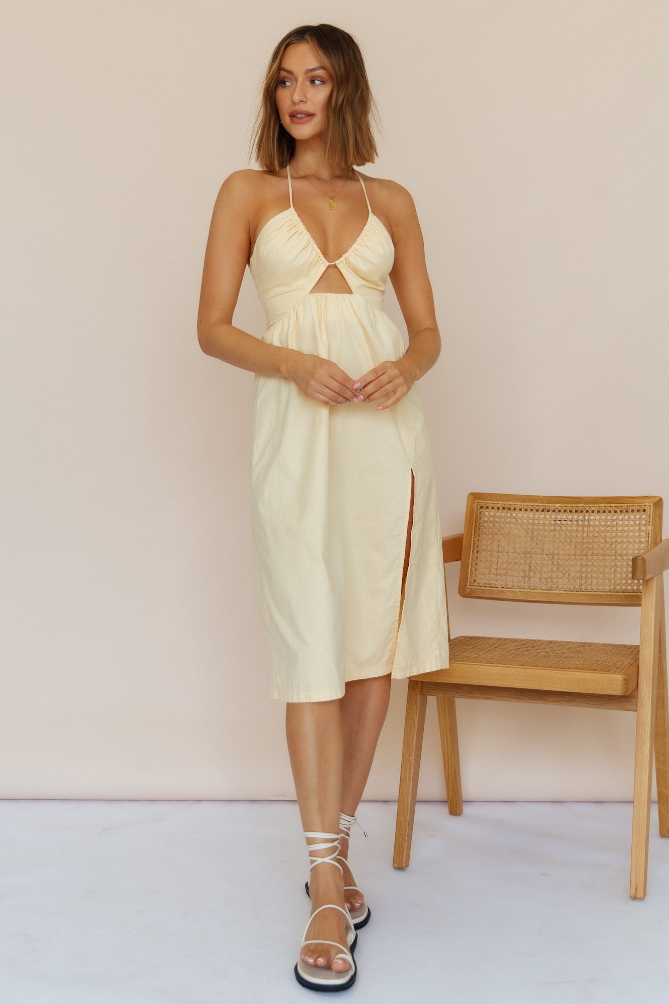 Sunny Sounds Midi Dress Yellow-Seaa Fashion