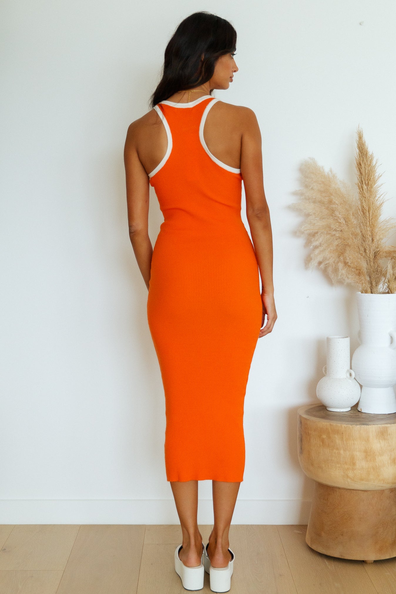 Swaying Leaves Maxi Dress Orange-Seaa Fashion