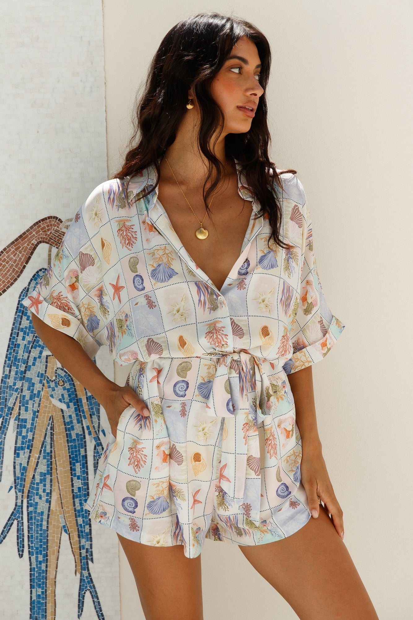 Where It Begins Romper Multi-Seaa Fashion