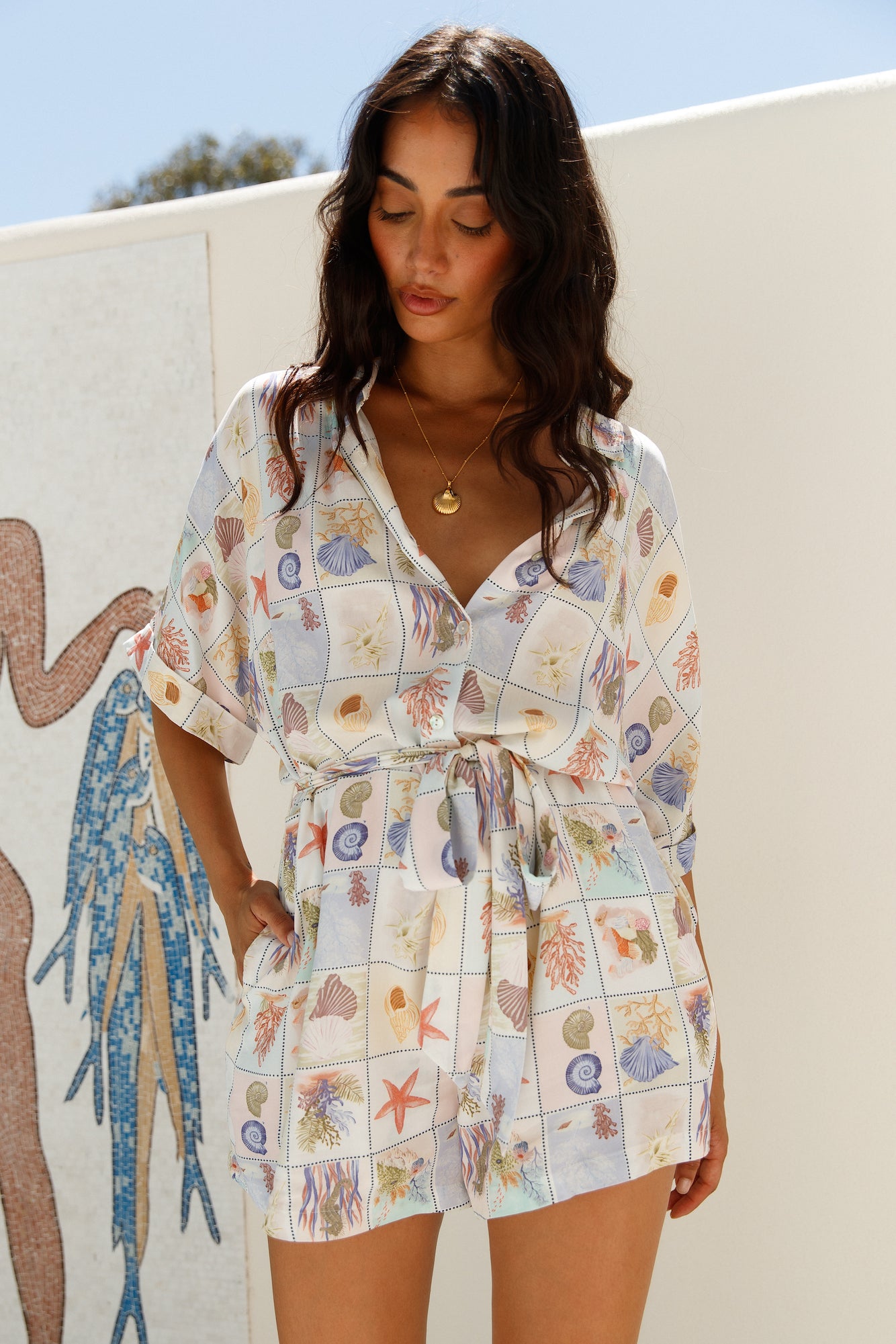 Where It Begins Romper Multi-Seaa Fashion