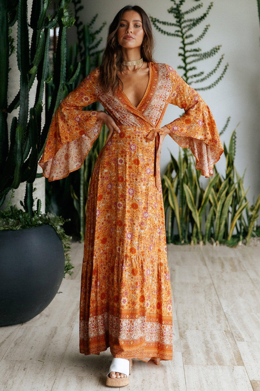 Got This Feeling Maxi Dress Mocha-Seaa Fashion