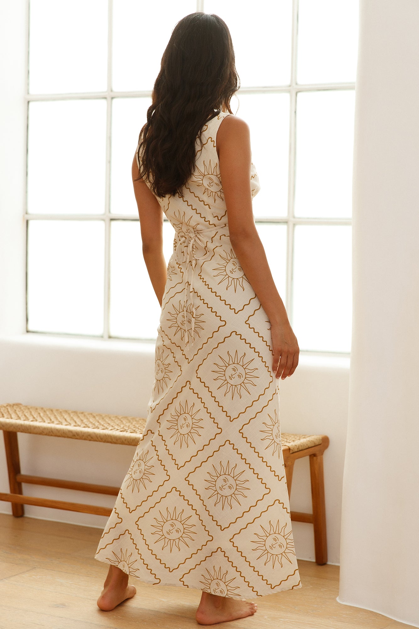 Breezy Blaze Maxi Dress Beige-Seaa Fashion