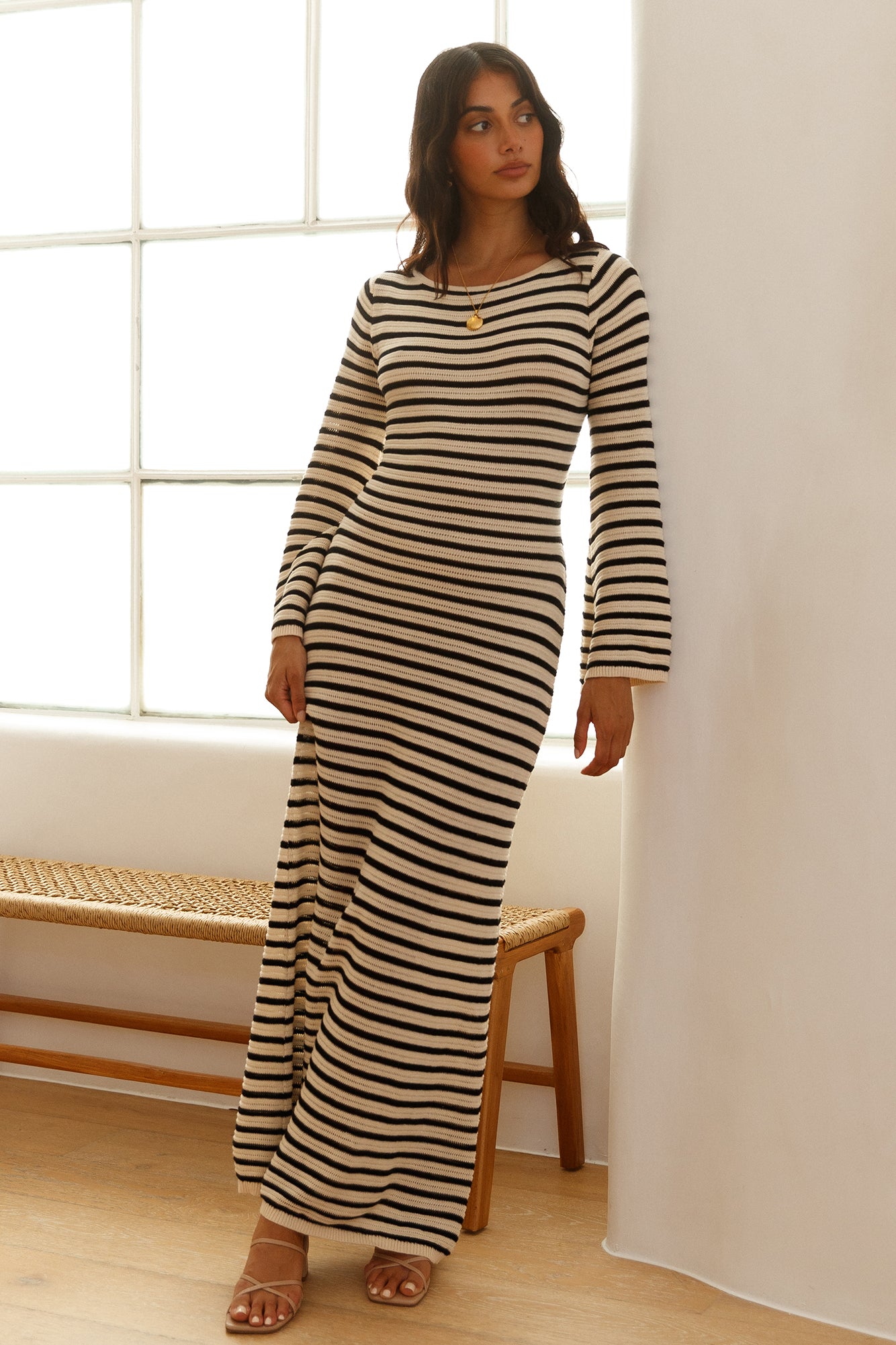 SEVEN WONDERS Cherie Knit Maxi Dress Sand-Seaa Fashion