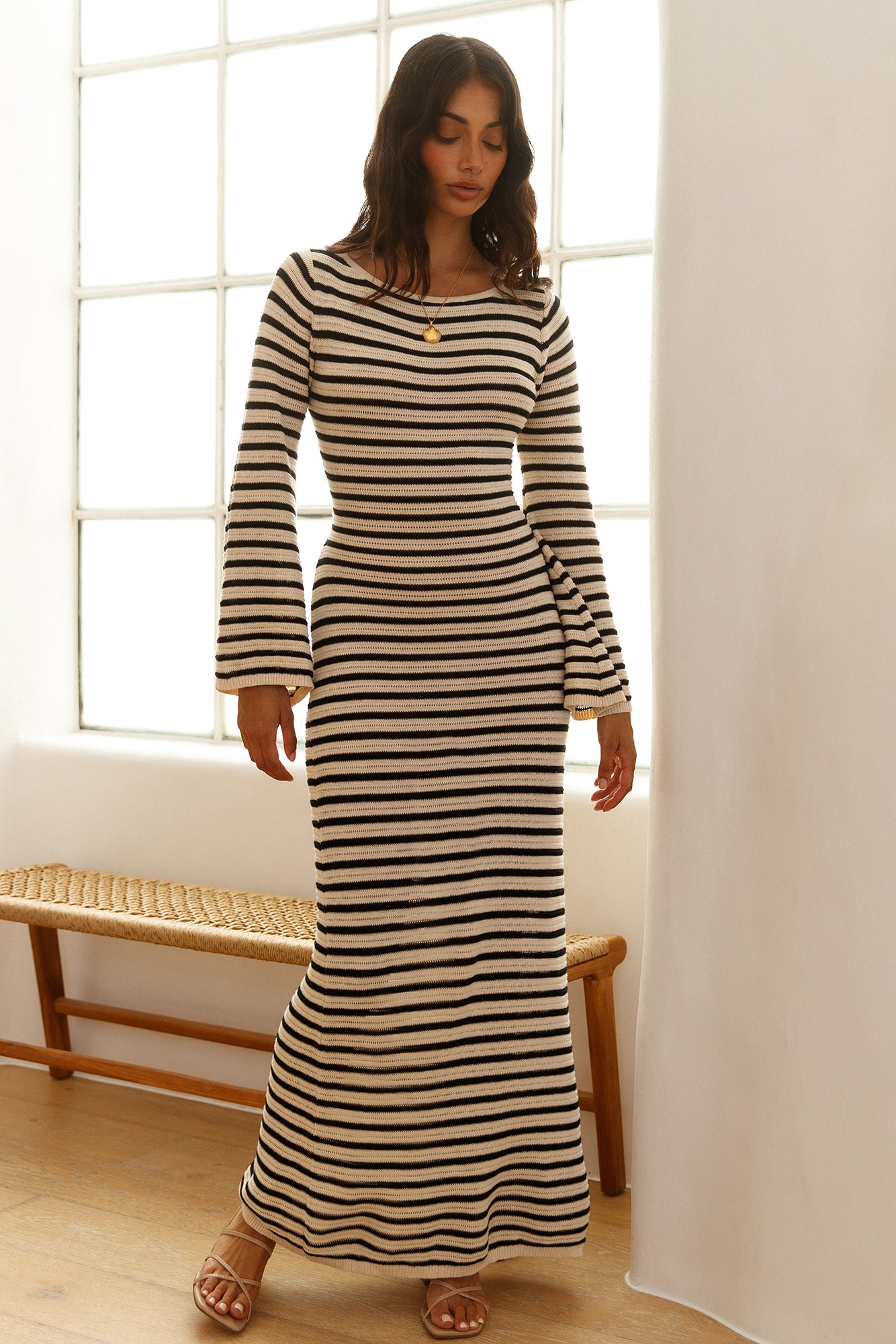 SEVEN WONDERS Cherie Knit Maxi Dress Sand-Seaa Fashion