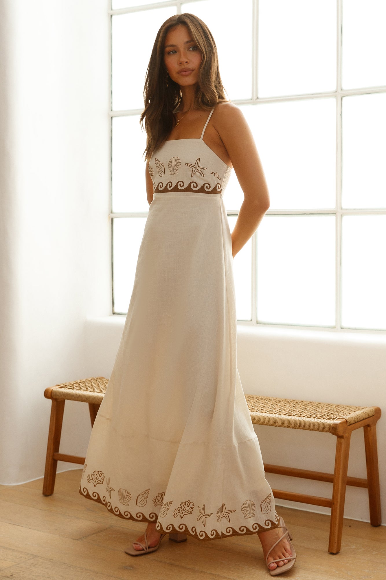 Escape To Paradise Maxi Dress Beige-Seaa Fashion