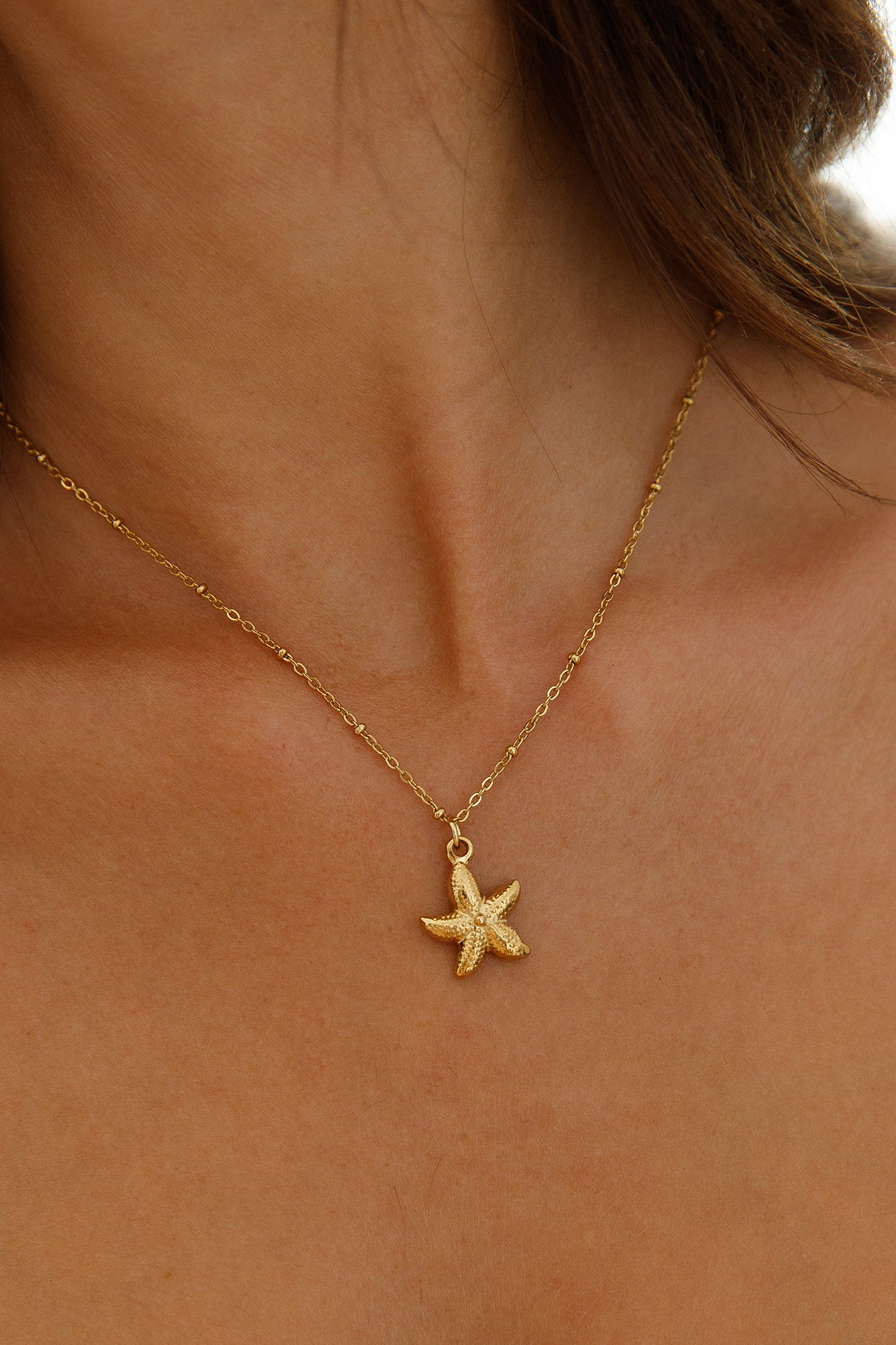 18K Gold Plated Ocean Find Necklace Gold-Seaa Fashion