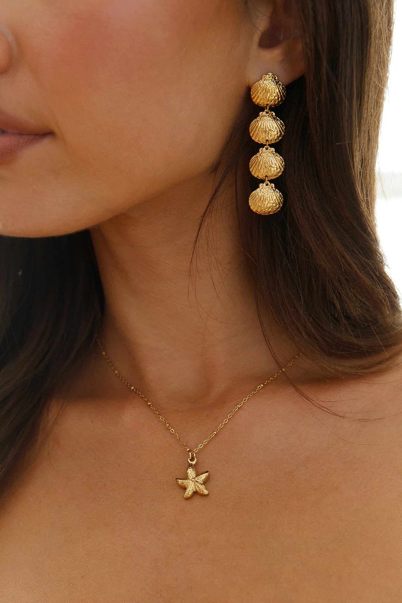 18K Gold Plated Softest Sand Earrings Gold-Seaa Fashion