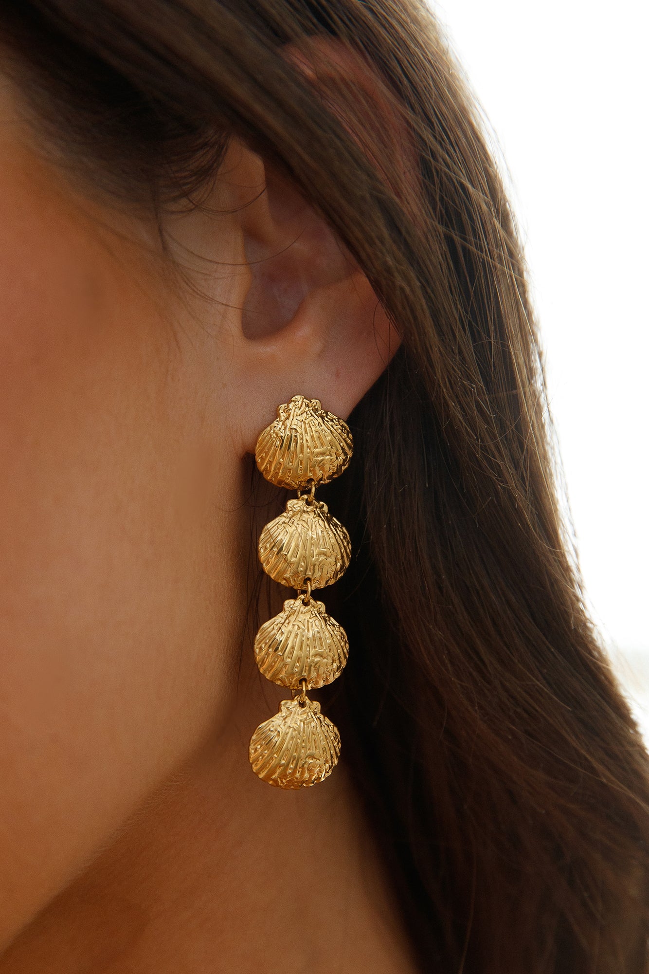 18K Gold Plated Softest Sand Earrings Gold-Seaa Fashion