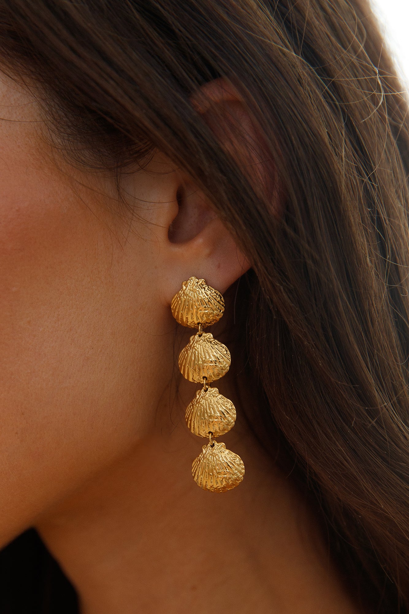 18K Gold Plated Softest Sand Earrings Gold-Seaa Fashion