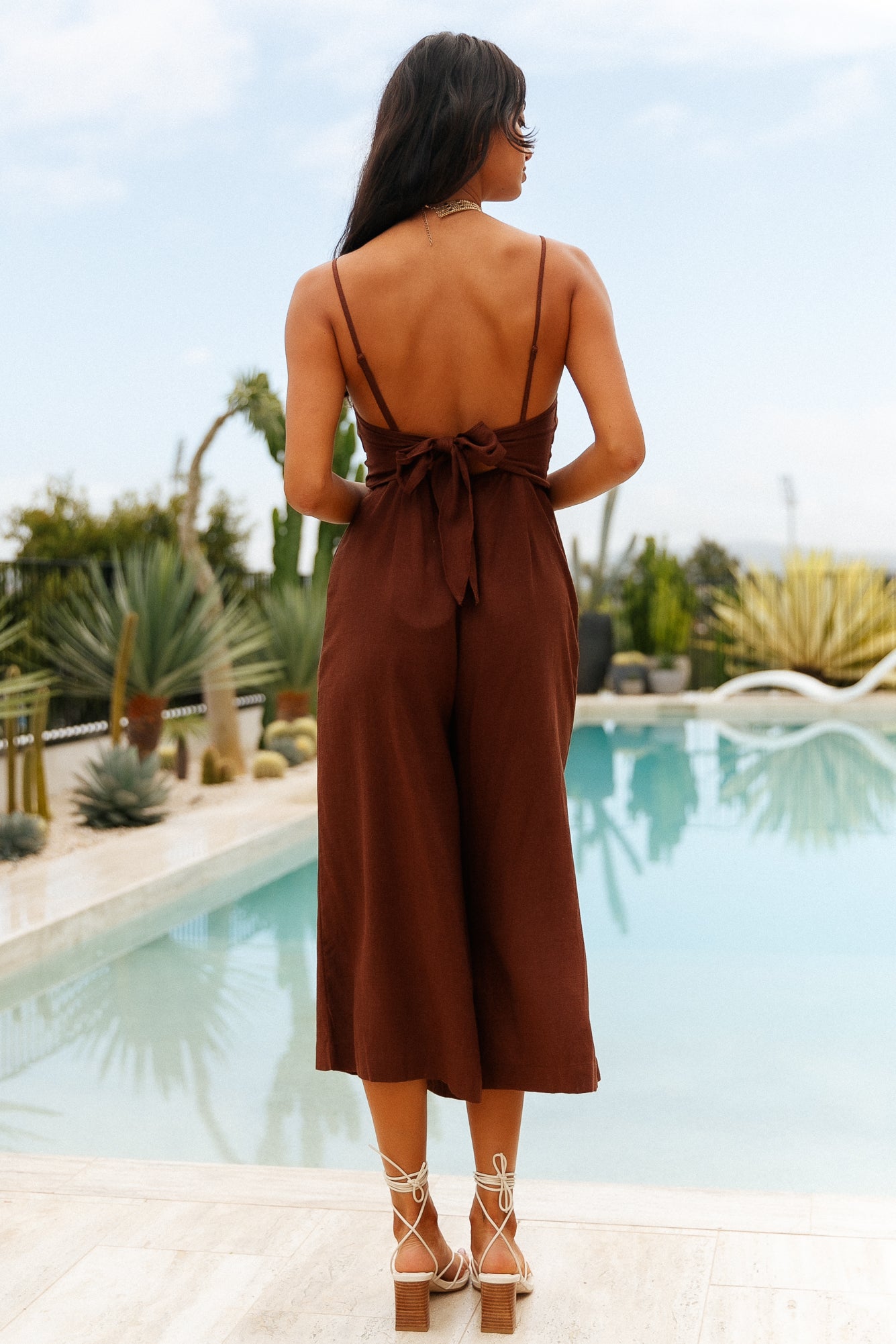Fire And Love Jumpsuit Brown-Seaa Fashion