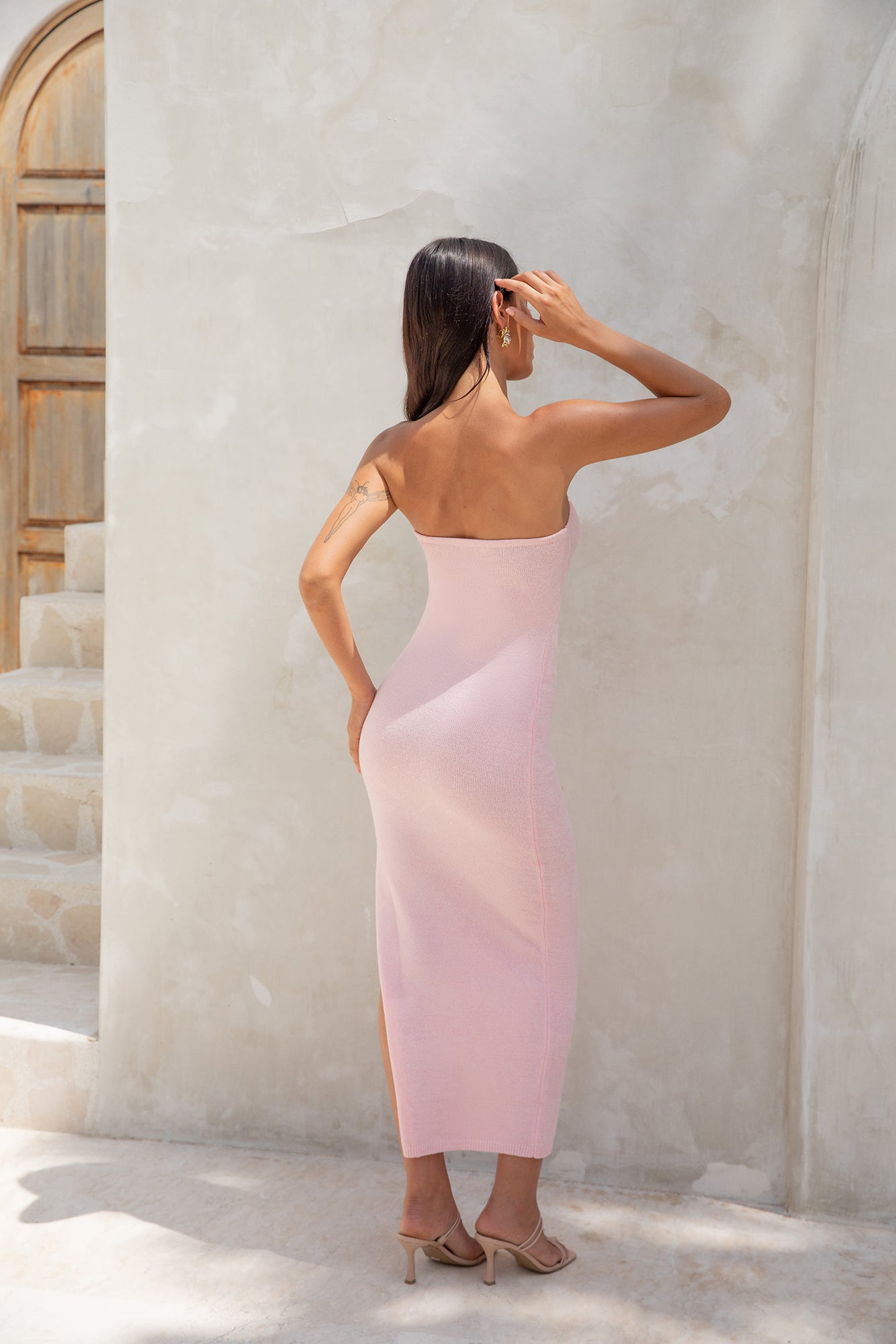 Luna Midi Dress Pink-Seaa Fashion