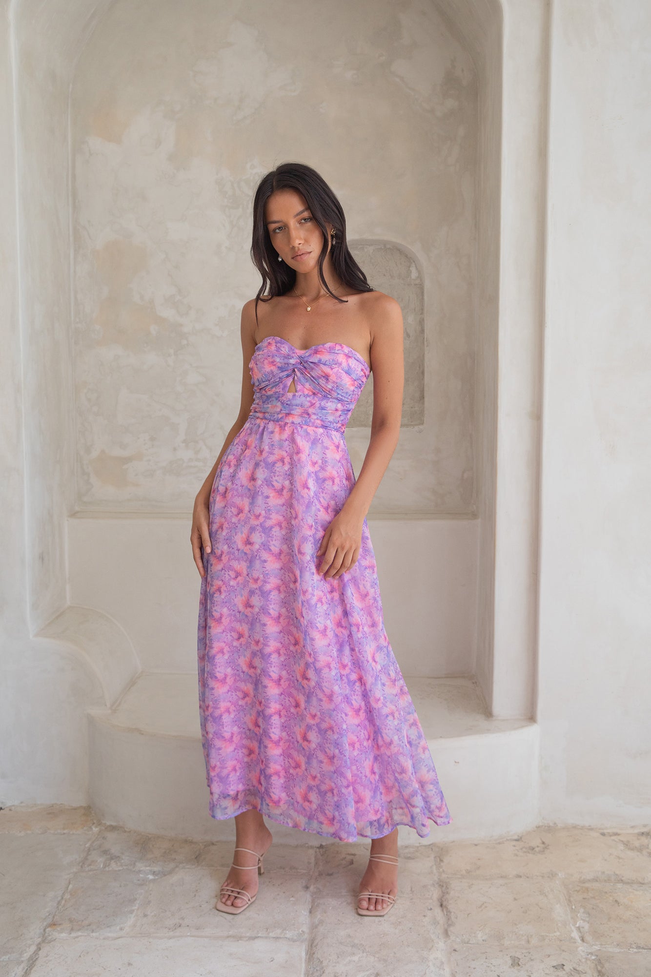 Upon The Moon Strapless Maxi Dress Purple-Seaa Fashion